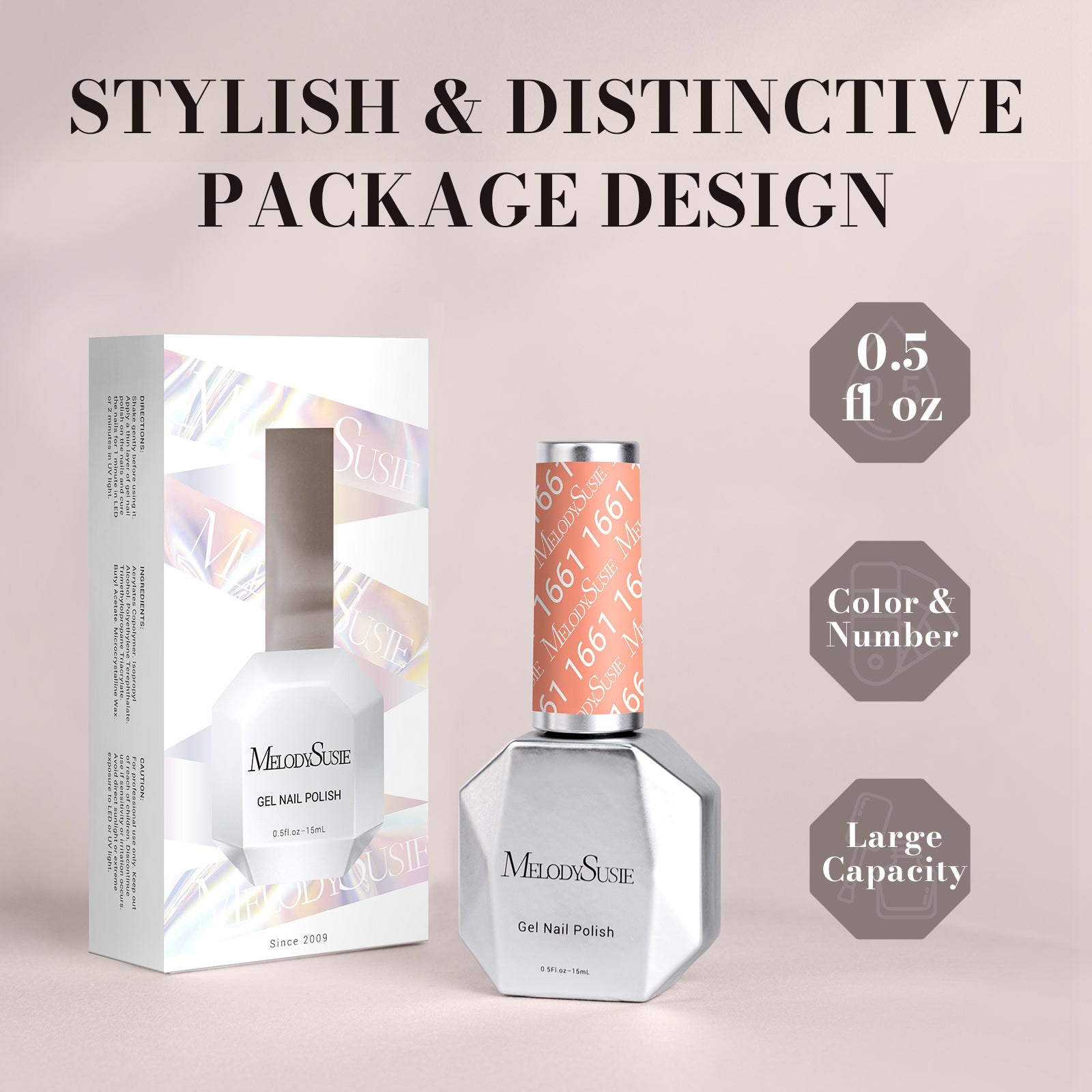 1661 Orange - TPO-Free Faster UV Curing Gel Nail Polish 0.5 fl oz/15ml - 图片6