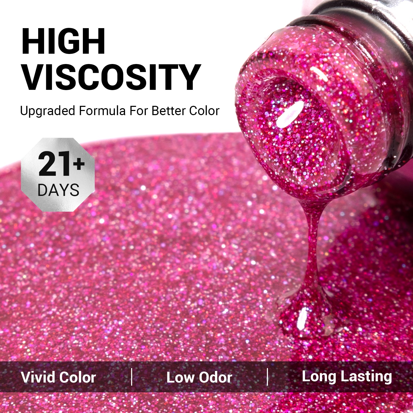 1662 Dazzling Pink - TPO-Free Thick Gel Nail Polish(15ml) - 图片3