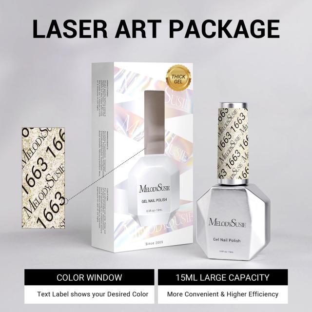 1663 Sparkling Waves - TPO-Free Thick Gel Nail Polish(15ml)