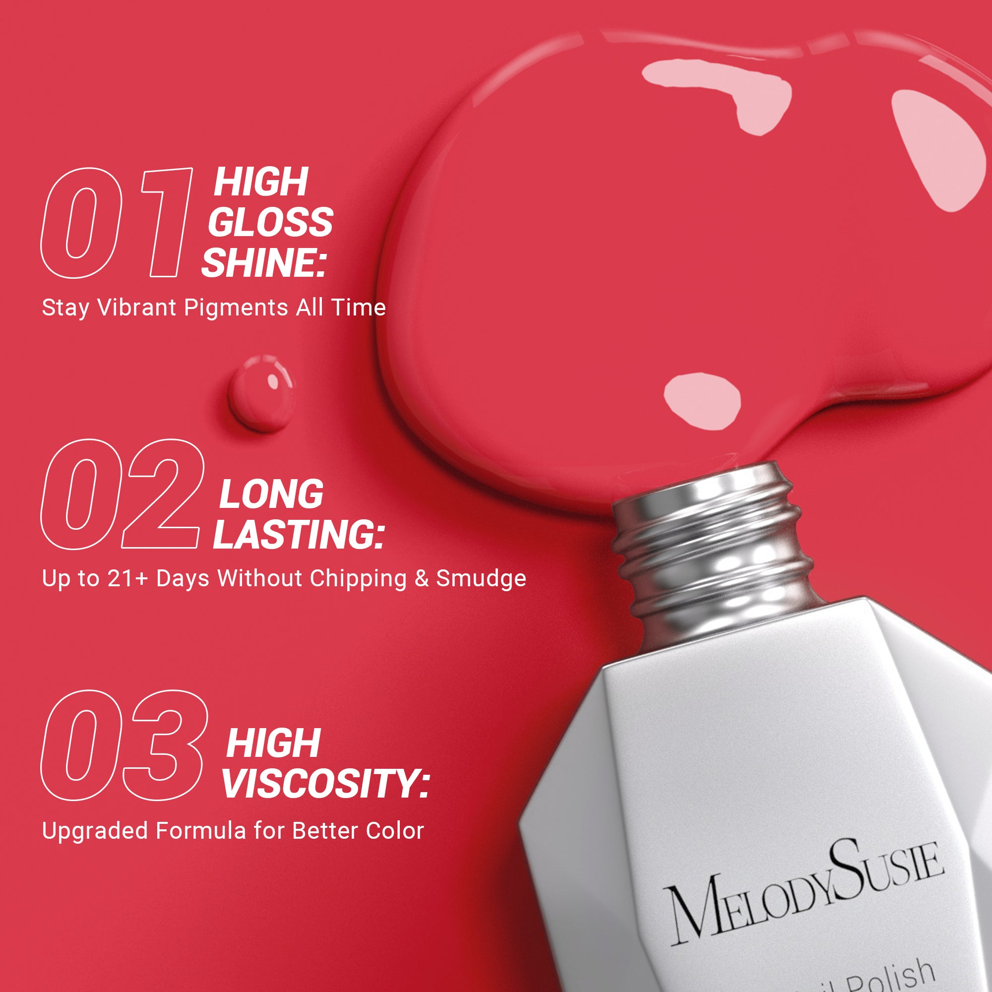 1665 Raspberry Red - TPO-Free Thick Gel Nail Polish(15ml) - 图片3