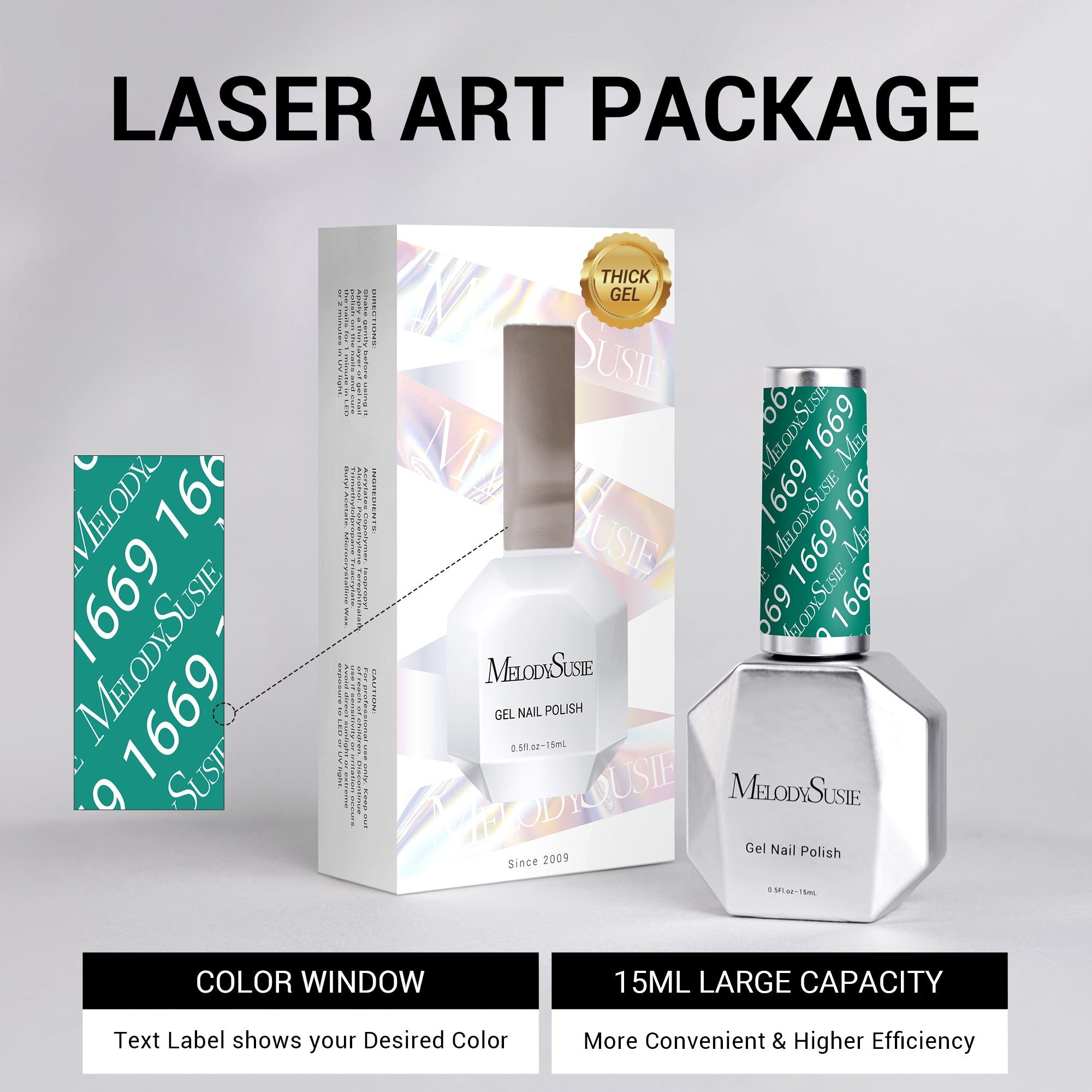 1669 Retro Sport Green - TPO-Free Thick Gel Nail Polish(15ml) - 图片6