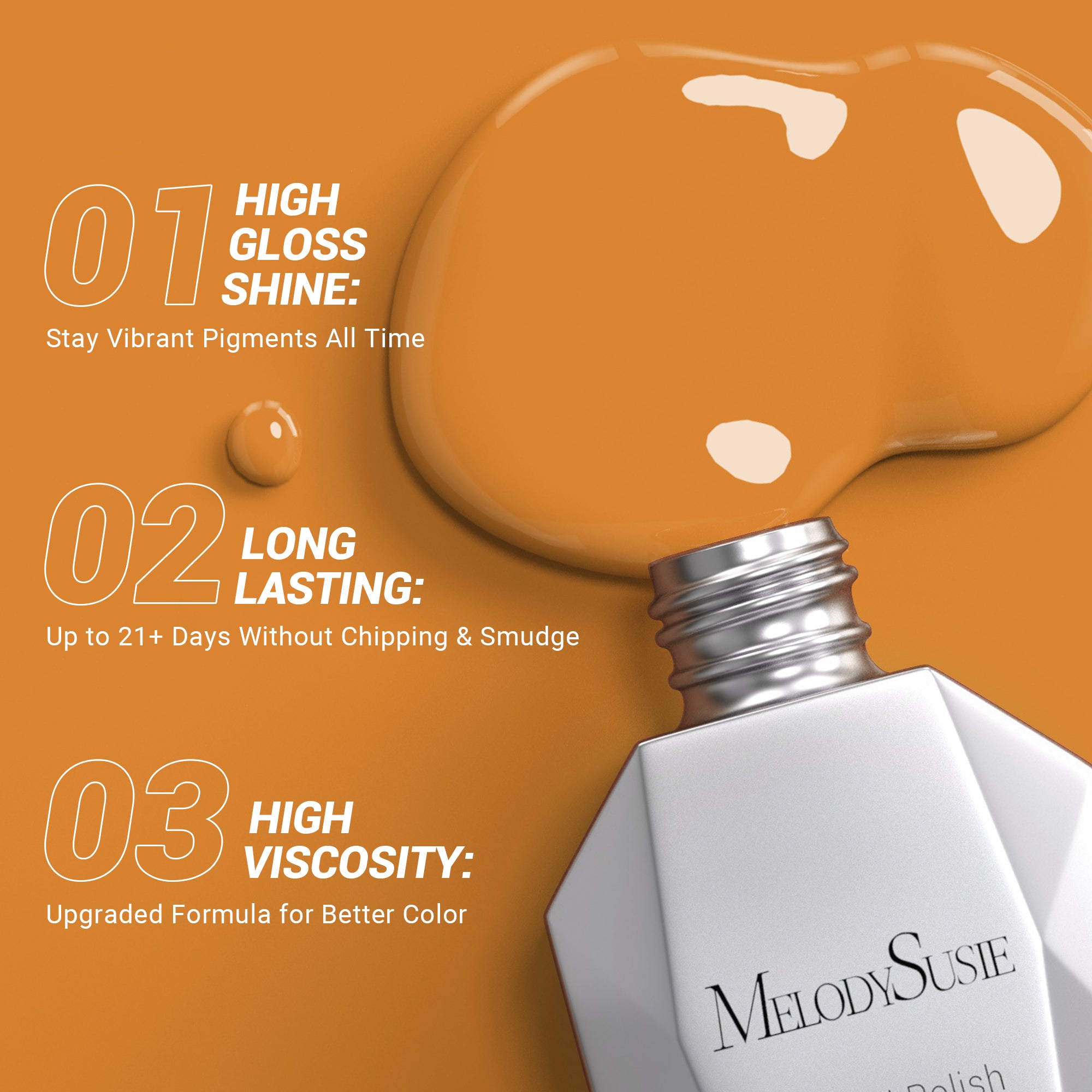 1670 Pumpkin Yarn  Orange - TPO-Free Thick Gel Nail Polish(15ml) - 图片3