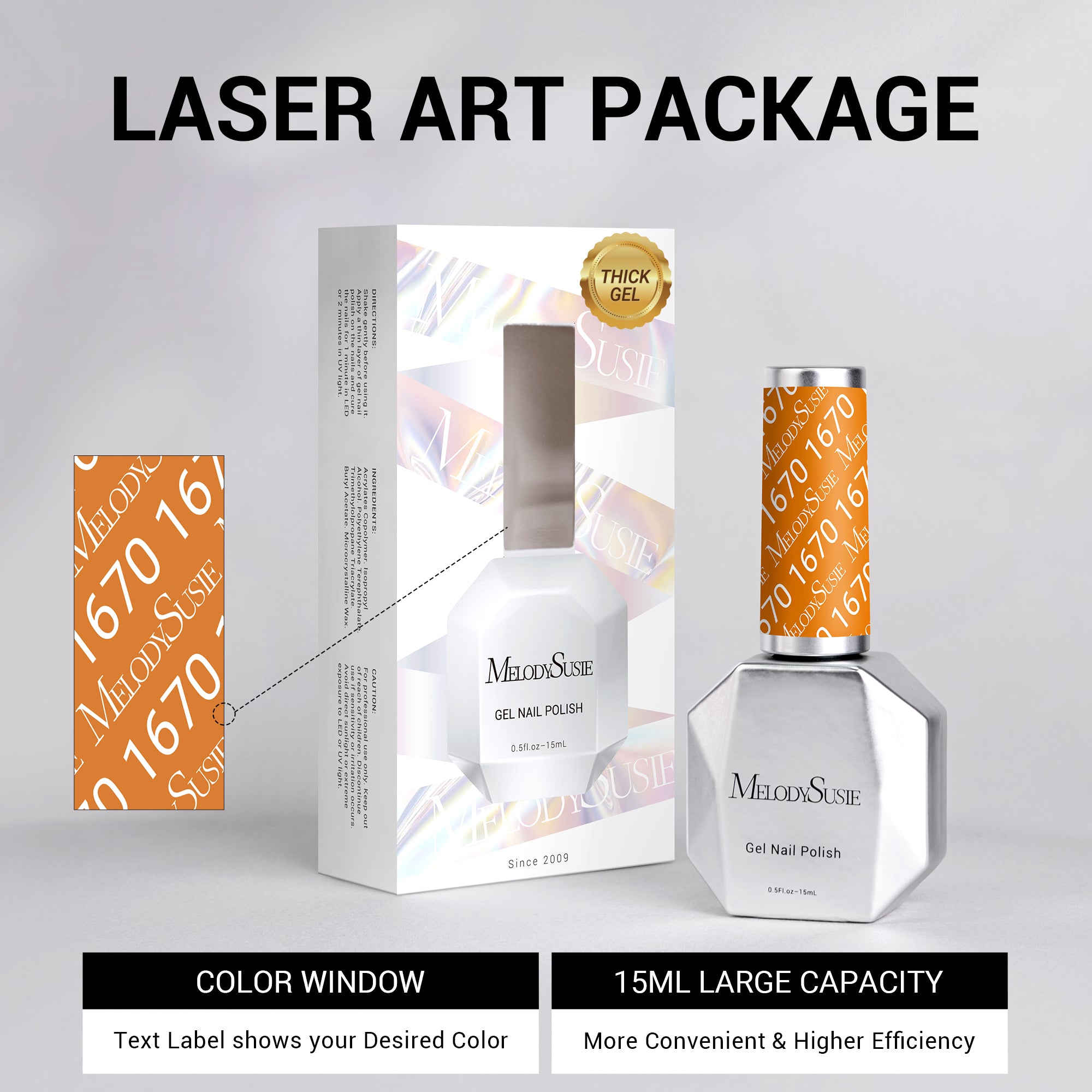 1670 Pumpkin Yarn  Orange - TPO-Free Thick Gel Nail Polish(15ml) - 图片5