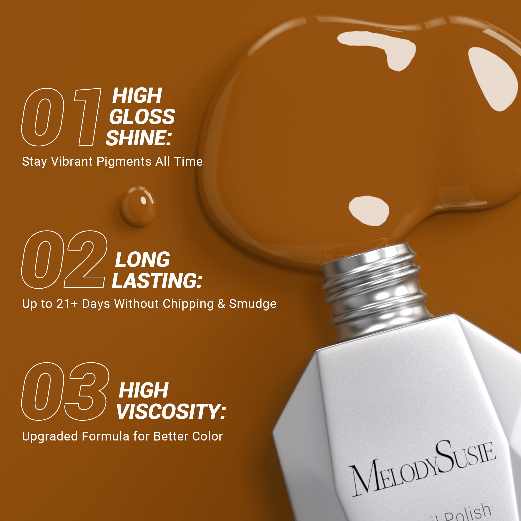 1671 Caramel Coffee Brown - TPO-Free Thick Gel Nail Polish(15ml) - 图片3