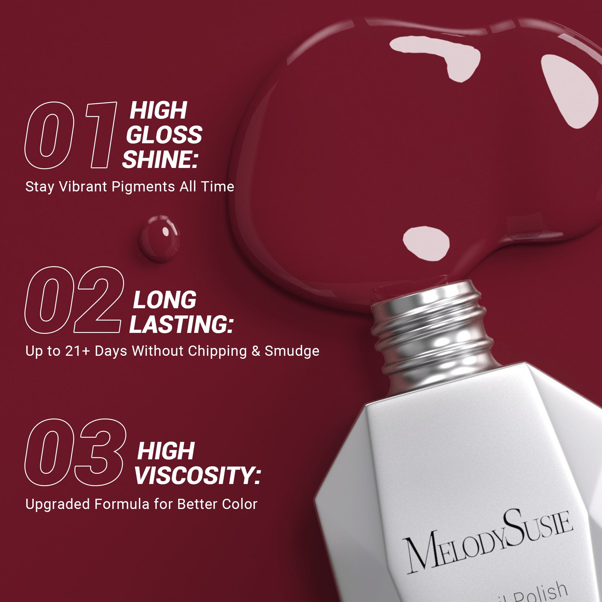 1673 Retro Sport Red - TPO-Free Thick Gel Nail Polish(15ml) - 图片3