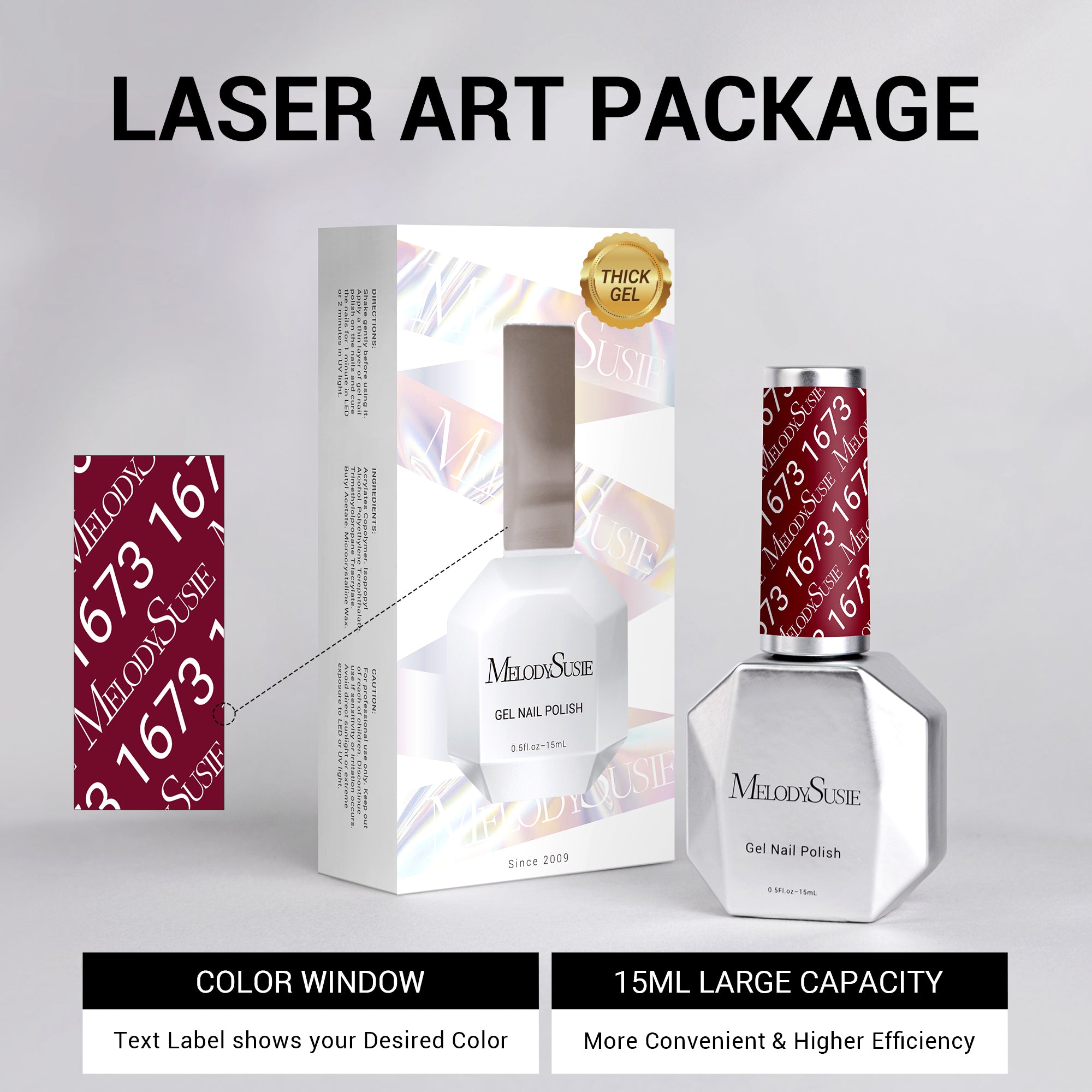 1673 Retro Sport Red - TPO-Free Thick Gel Nail Polish(15ml) - 图片6