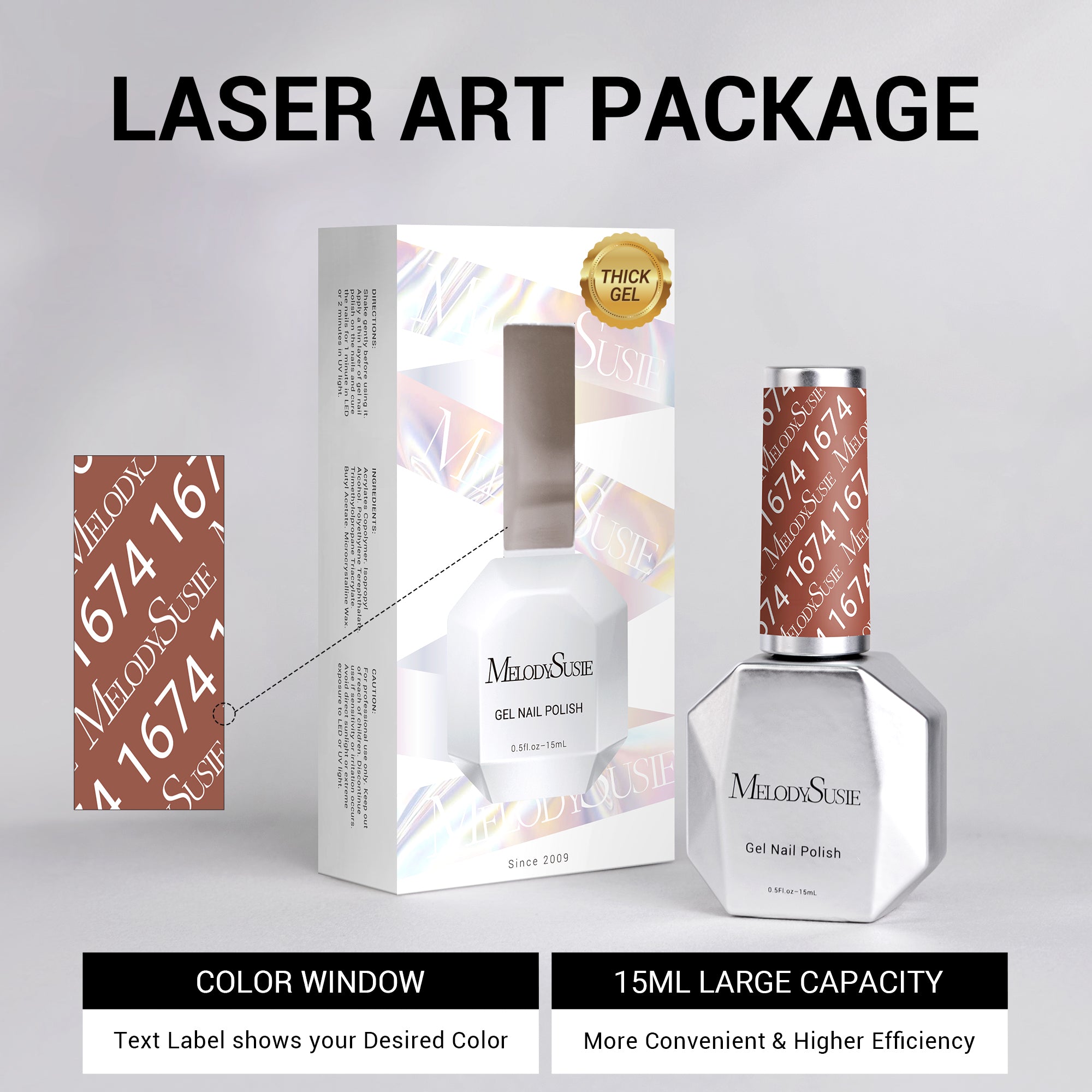 1674 Rosewood Yarn - TPO-Free Thick Gel Nail Polish(15ml) - 图片6