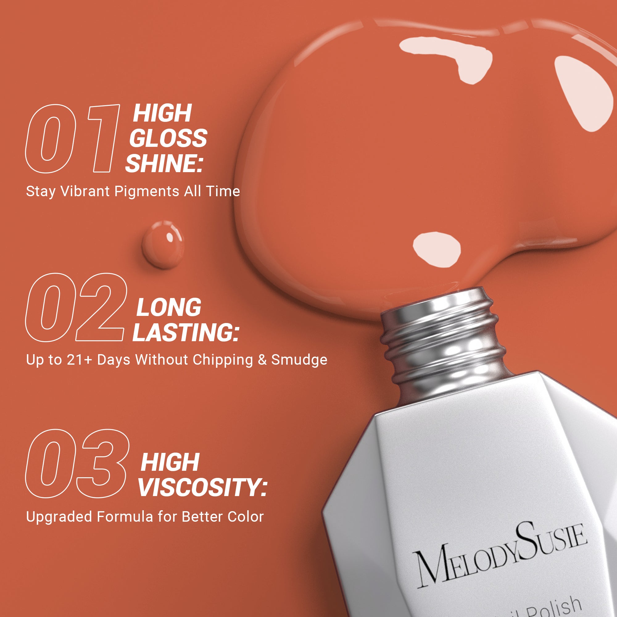 1675 Brick Red Orange - TPO-Free Thick Gel Nail Polish(15ml) - 图片3