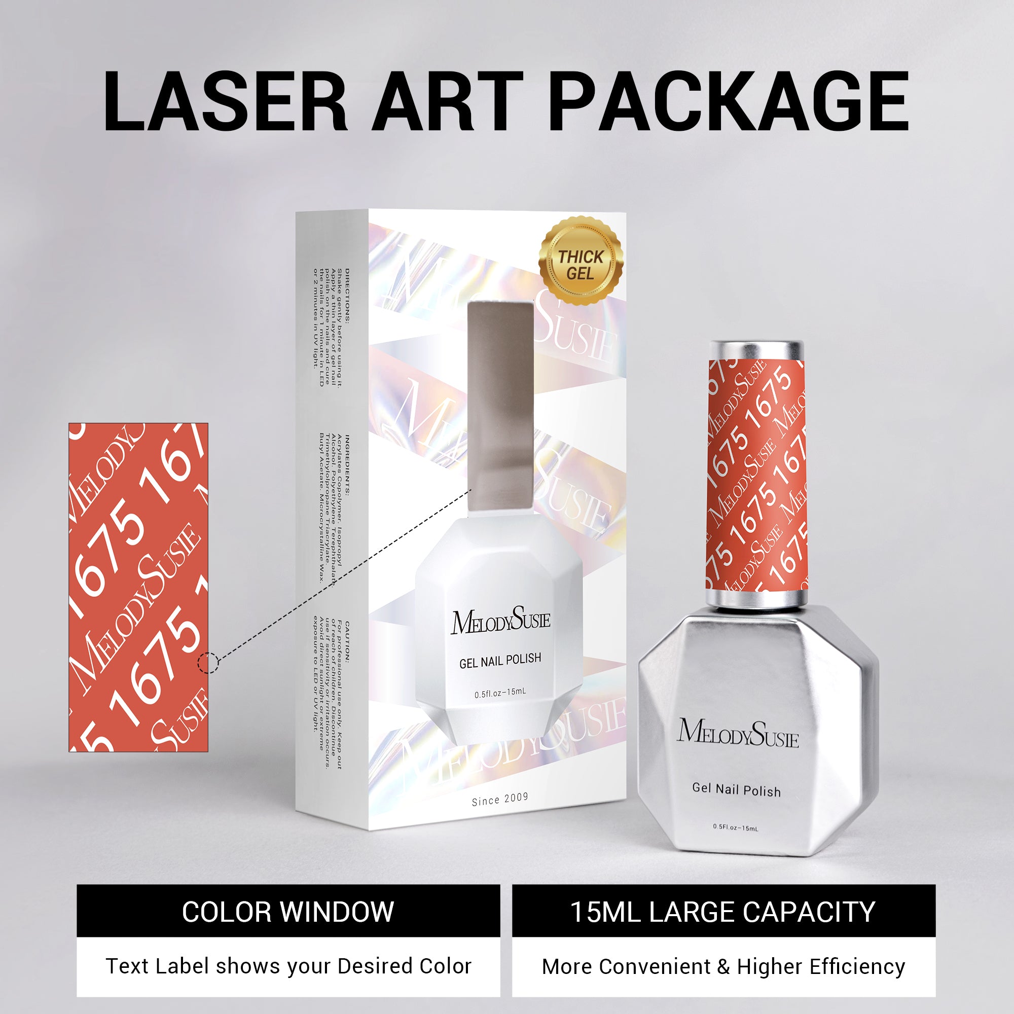 1675 Brick Red Orange - TPO-Free Thick Gel Nail Polish(15ml) - 图片6