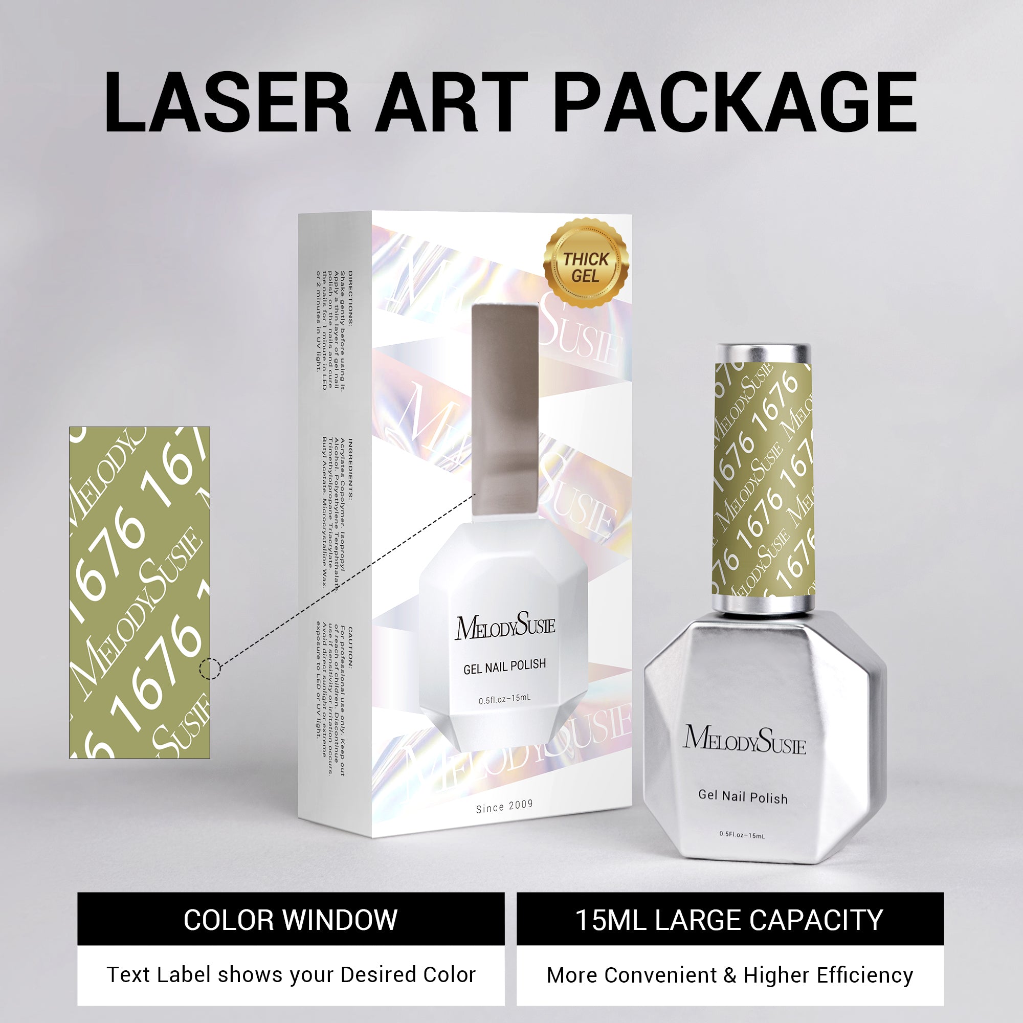 1676 Camping Green - TPO-Free Thick Gel Nail Polish(15ml) - 图片6