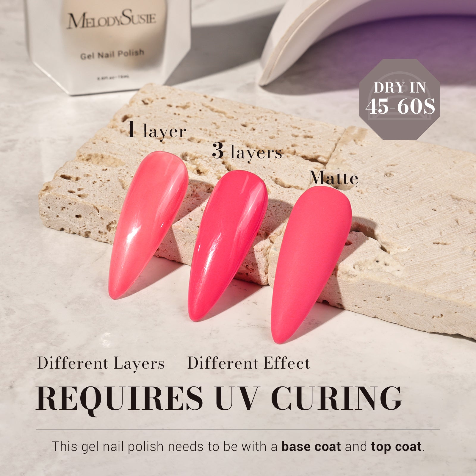 1682 Pink - TPO-Free  Faster UV Curing Gel Nail Polish 0.5 fl oz/15ml - 图片3