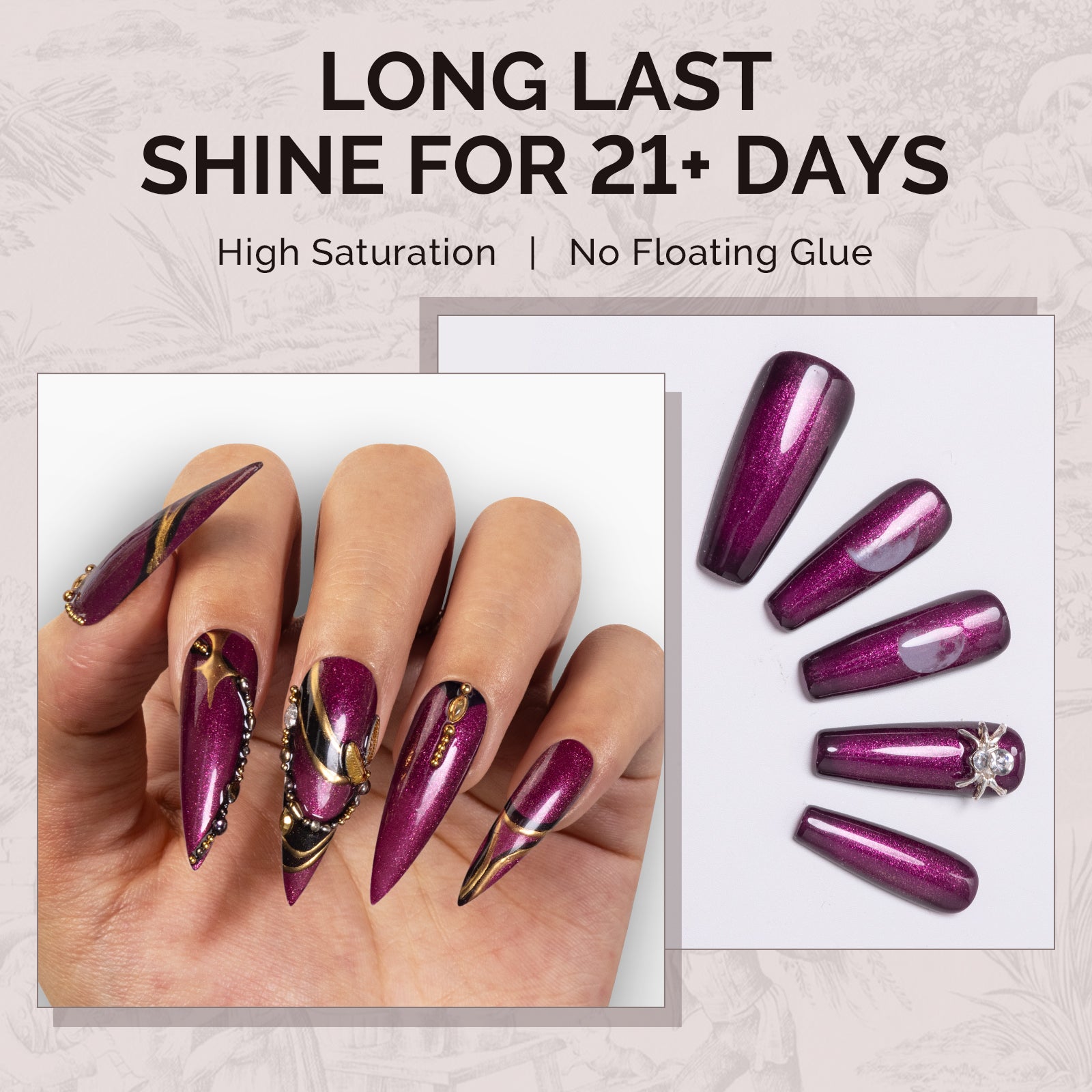 1748 Mystic Purple - TPO-Free Faster UV Curing Gel Nail Polish 0.5 fl oz/15ml - 图片4