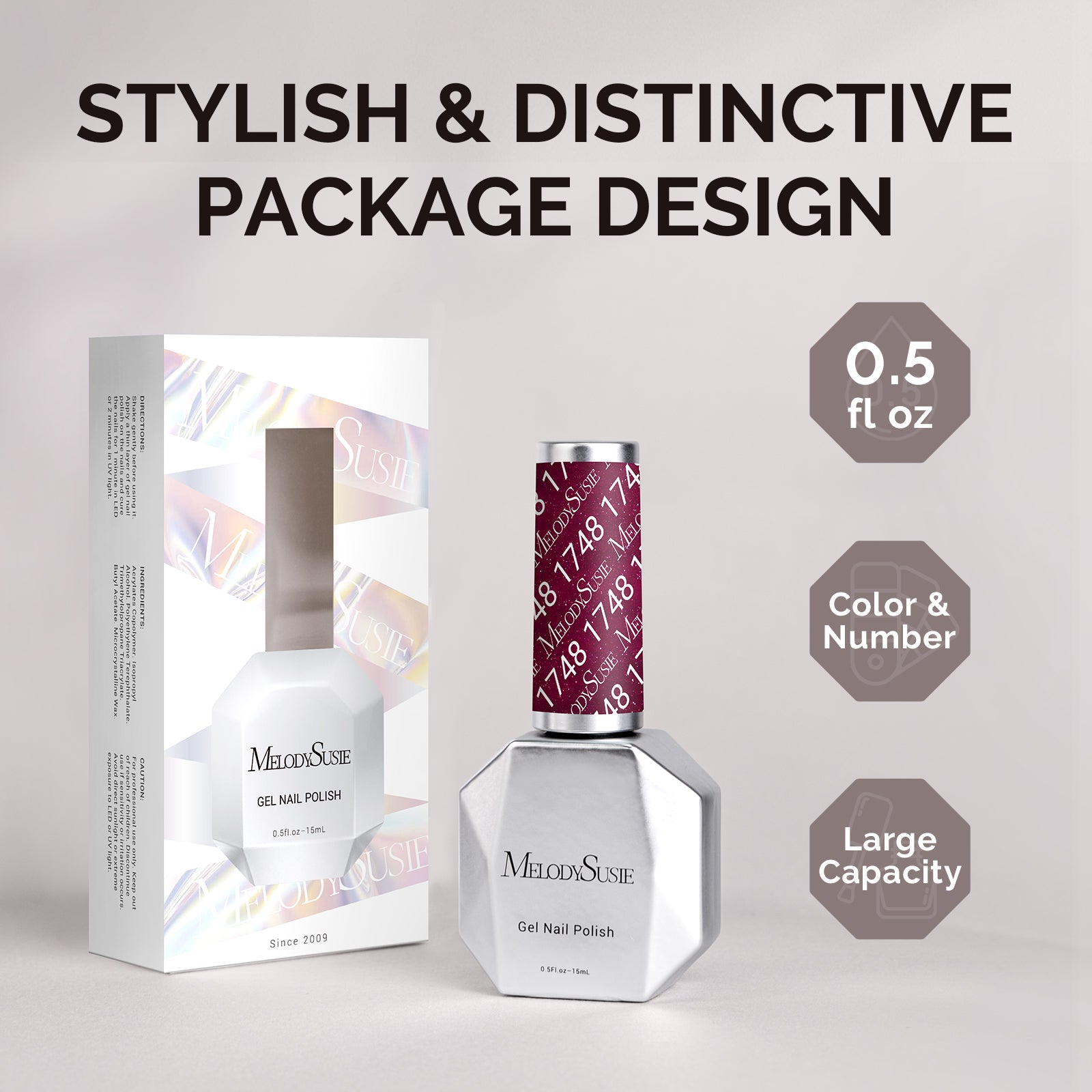 1748 Mystic Purple - TPO-Free Faster UV Curing Gel Nail Polish 0.5 fl oz/15ml - 图片6