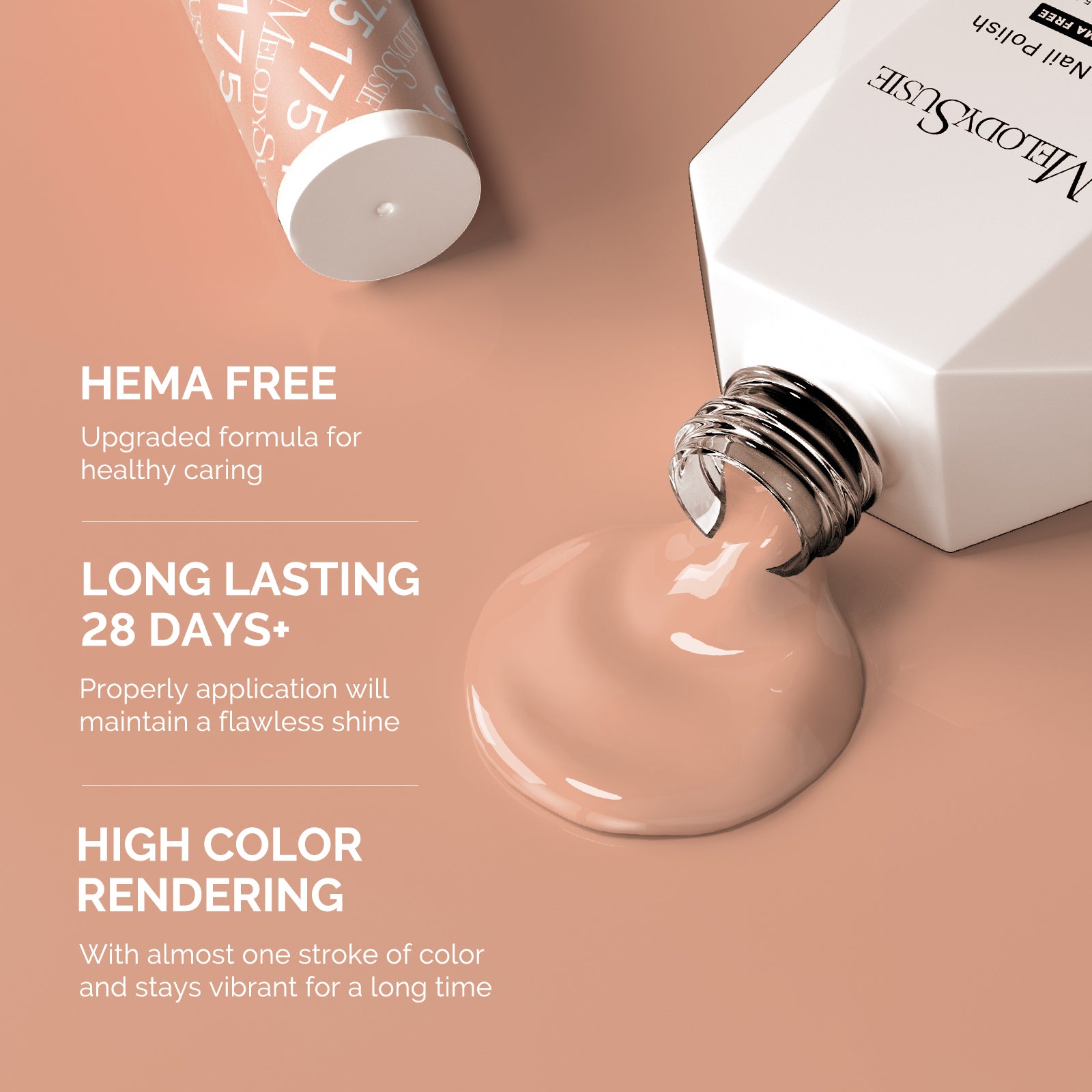 175 Peach Nude - HEMA-Free Gel Nail Polish 0.5 fl oz/15ml - 图片3