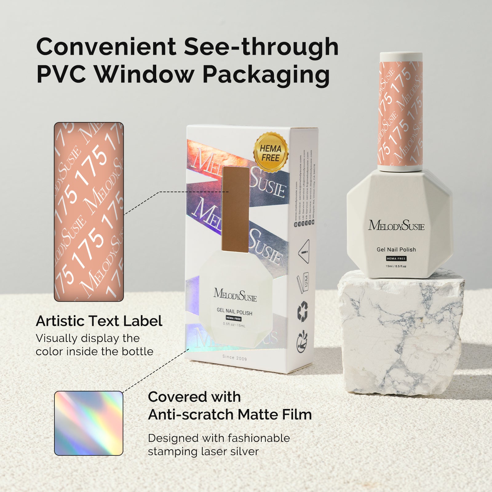 175 Peach Nude - HEMA-Free Gel Nail Polish 0.5 fl oz/15ml - 图片6