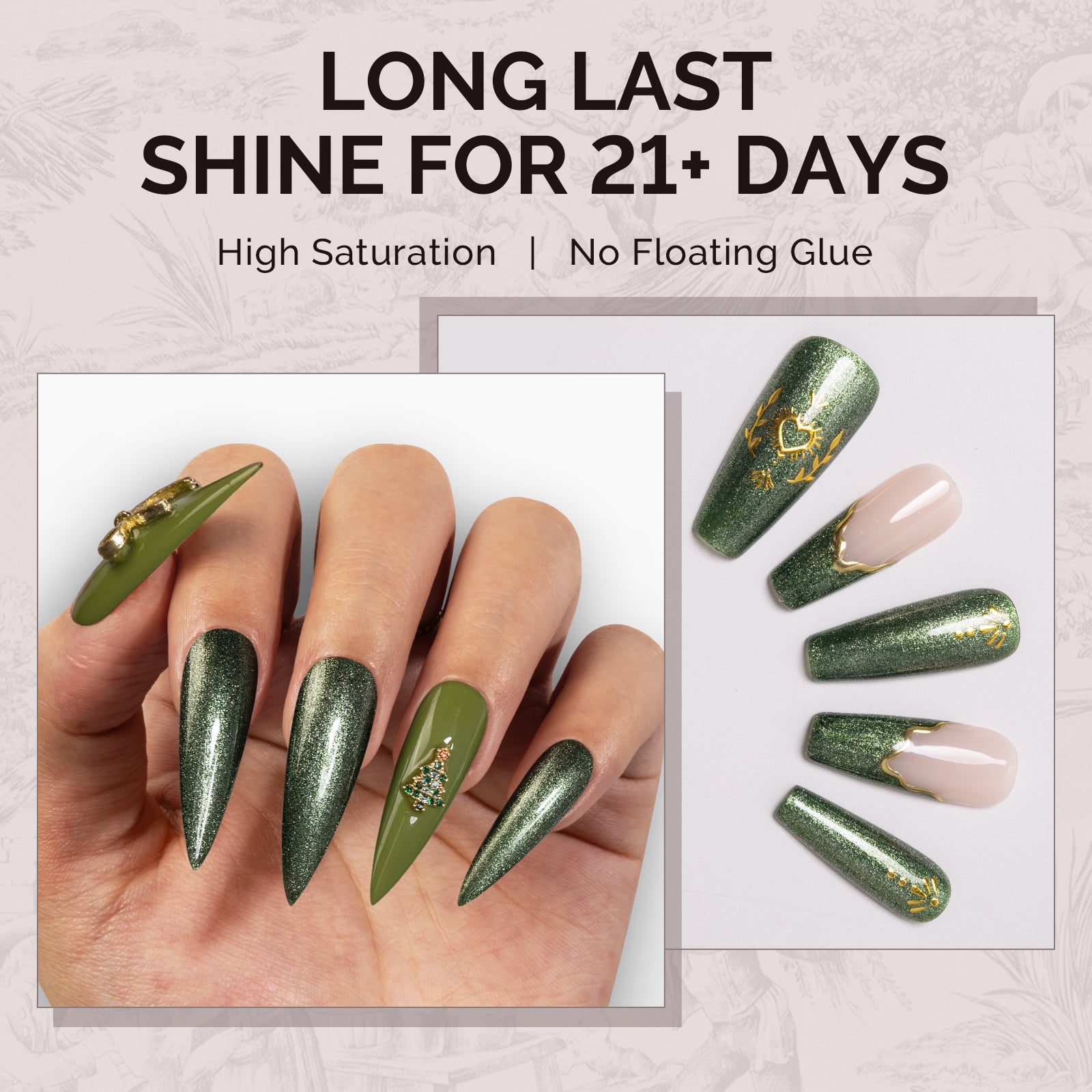 1751 Midnight Green - TPO-Free Faster UV Curing Gel Nail Polish 0.5 fl oz/15ml - 图片4