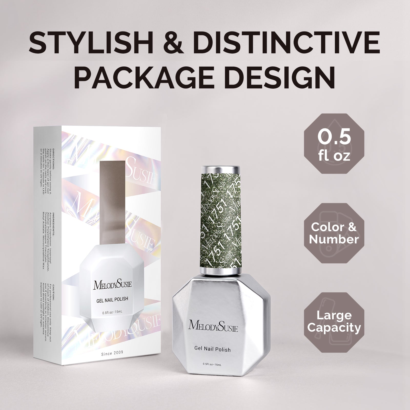 1751 Midnight Green - TPO-Free Faster UV Curing Gel Nail Polish 0.5 fl oz/15ml - 图片6