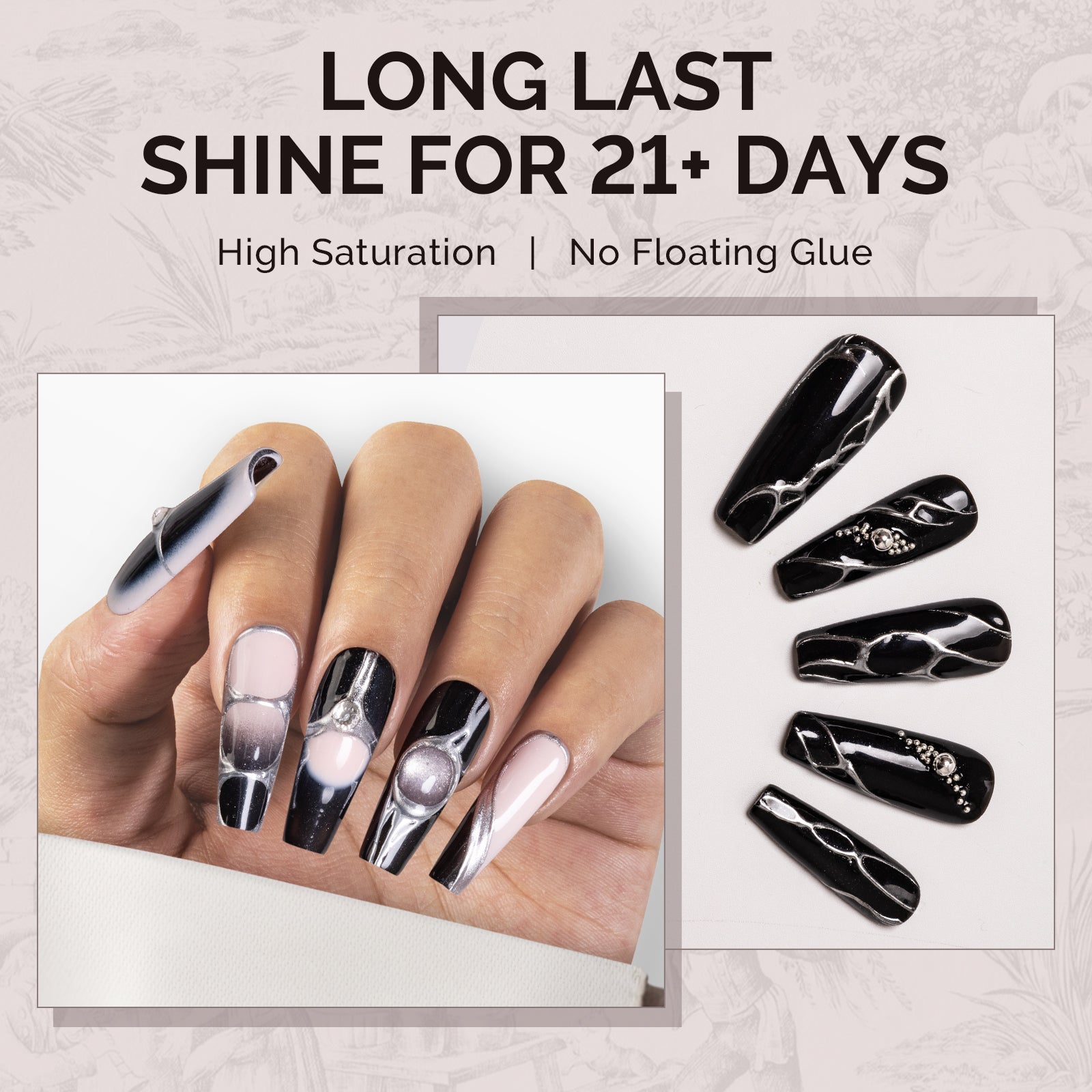 1760 Disco Black - TPO-Free Faster UV Curing Gel Nail Polish 0.5 fl oz/15ml - 图片4