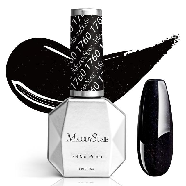1760 Disco Black - TPO-Free Faster UV Curing Gel Nail Polish 0.5 fl oz/15ml