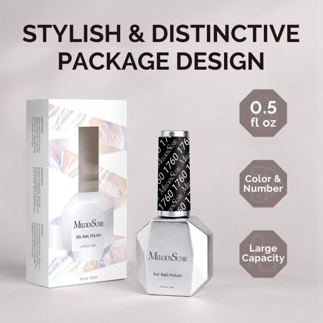 1760 Disco Black - TPO-Free Faster UV Curing Gel Nail Polish 0.5 fl oz/15ml