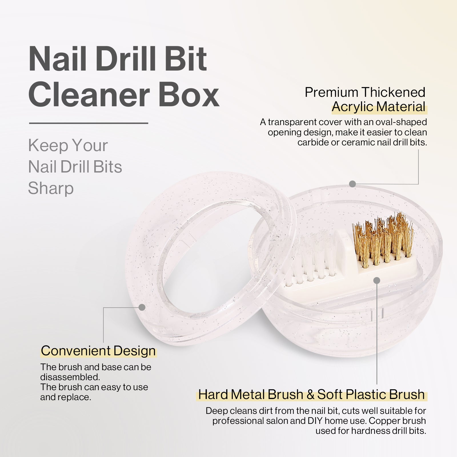 2 in 1 Nail Drill Bit Cleaner Box - 图片2