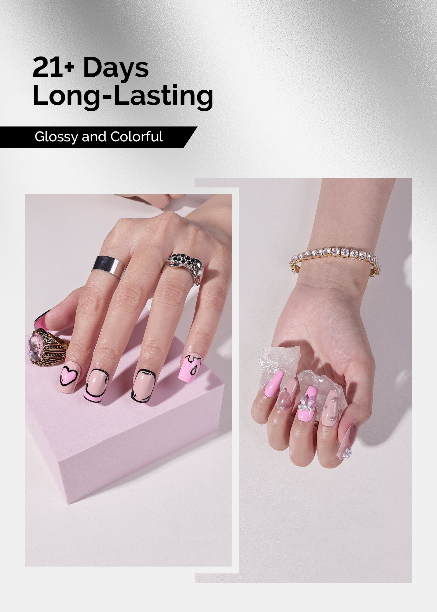 2 Pack 15ml TPO-Free Thick Gel Nail Polish (093 Cinnamon Cloud and 012 Pretty Pink) - 图片3