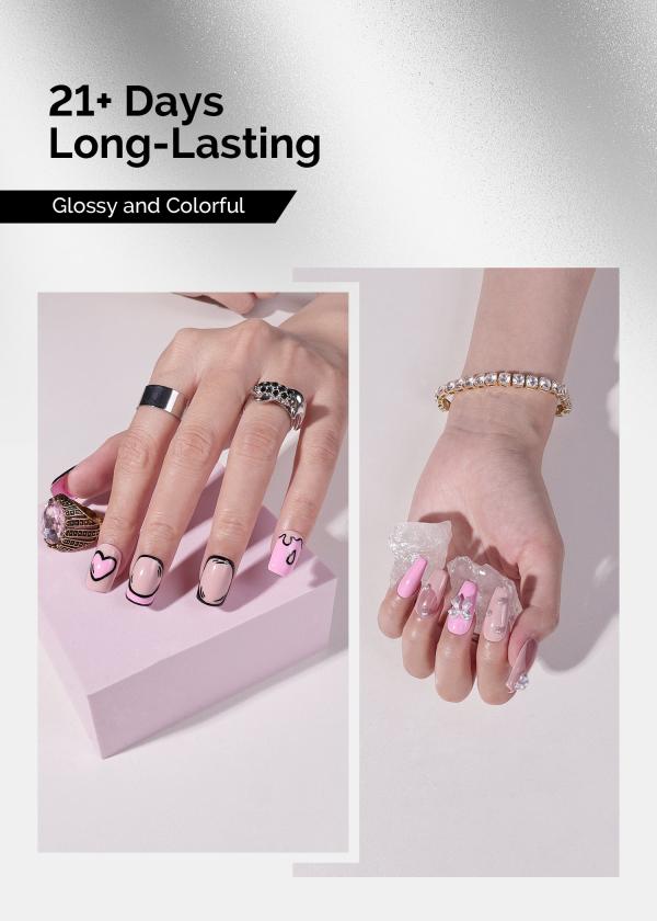 2 Pack 15ml TPO-Free Thick Gel Nail Polish (093 Cinnamon Cloud and 012 Pretty Pink)