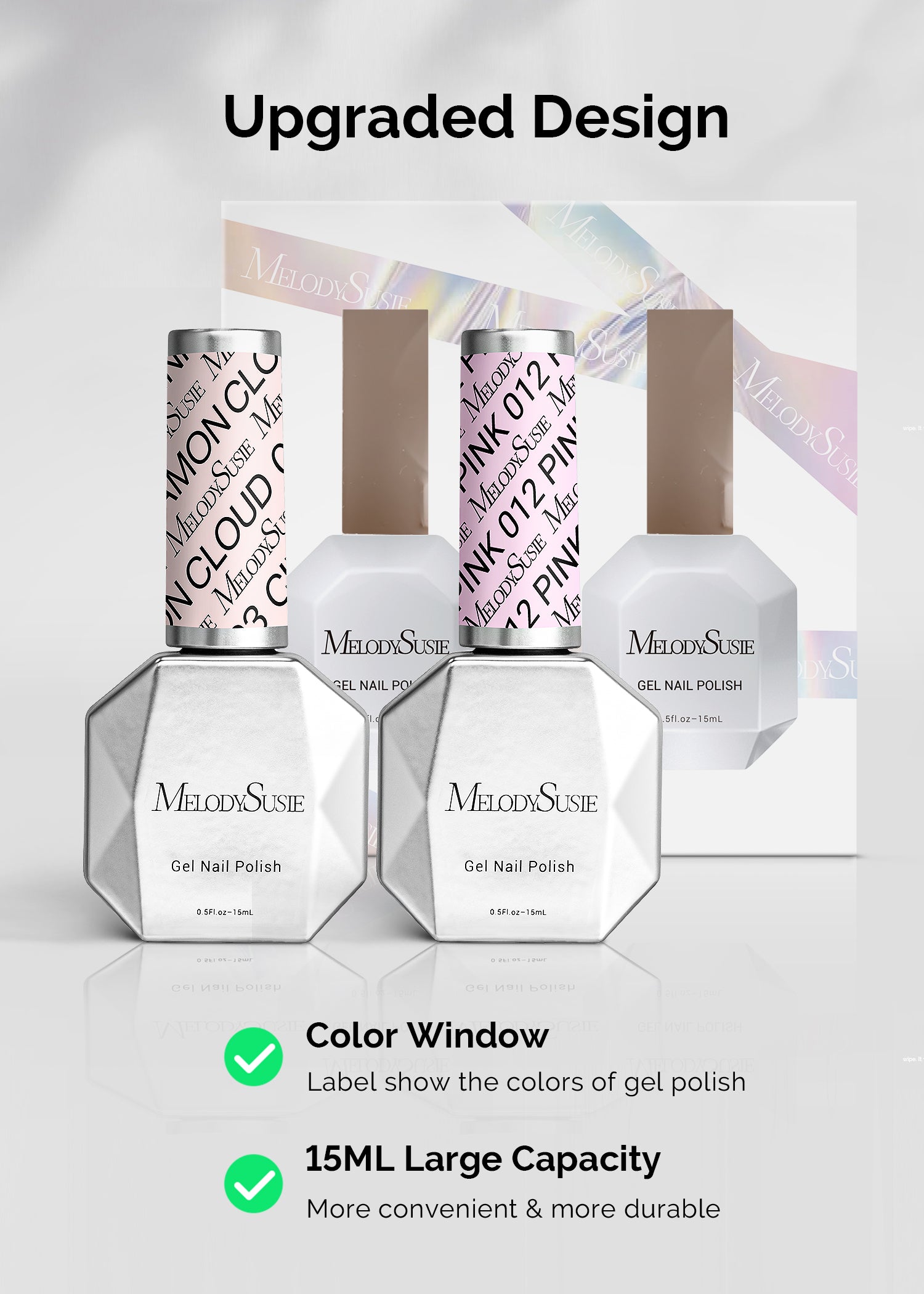 2 Pack 15ml TPO-Free Thick Gel Nail Polish (093 Cinnamon Cloud and 012 Pretty Pink) - 图片5