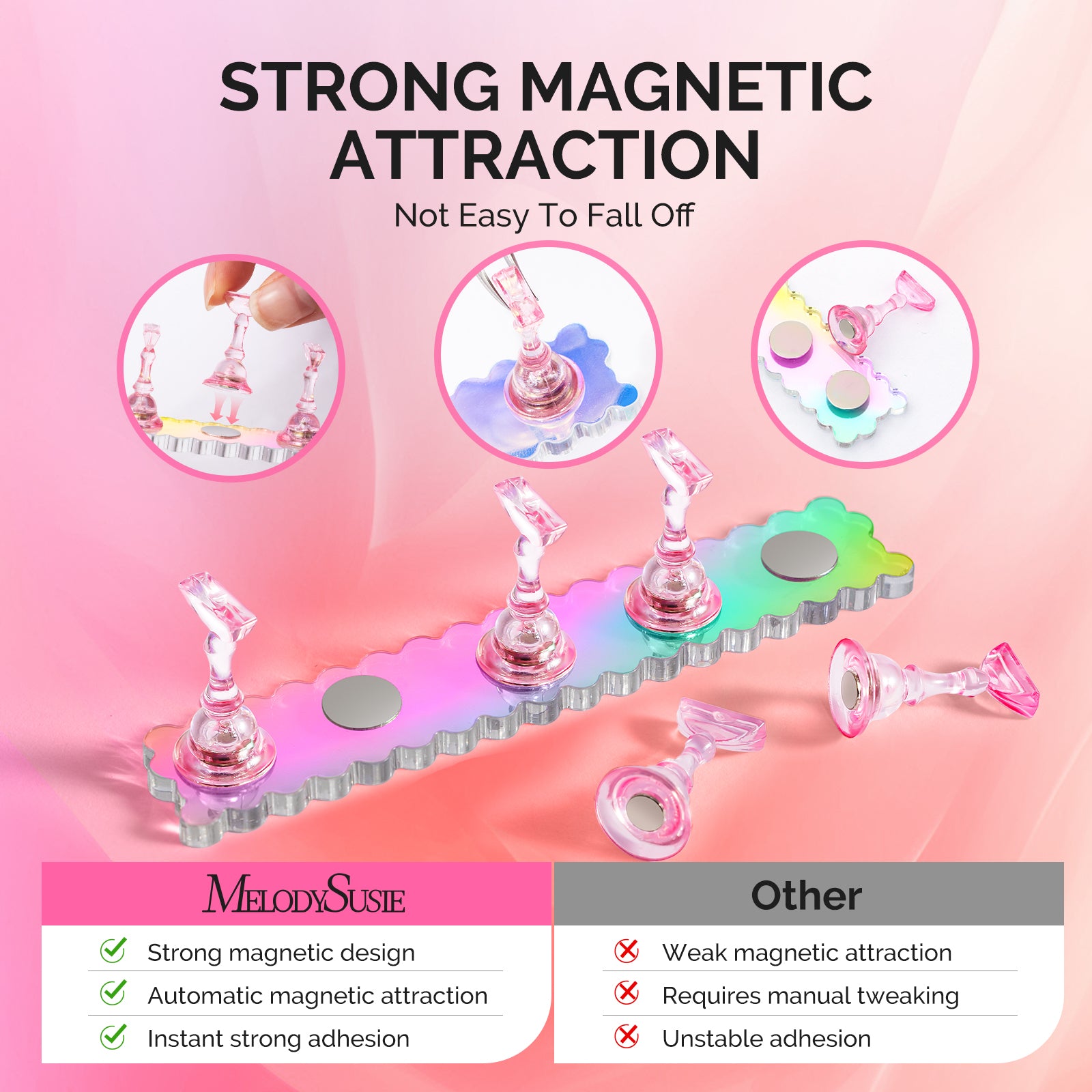 2 Sets Acrylic Magnetic Nail Stand - 图片3