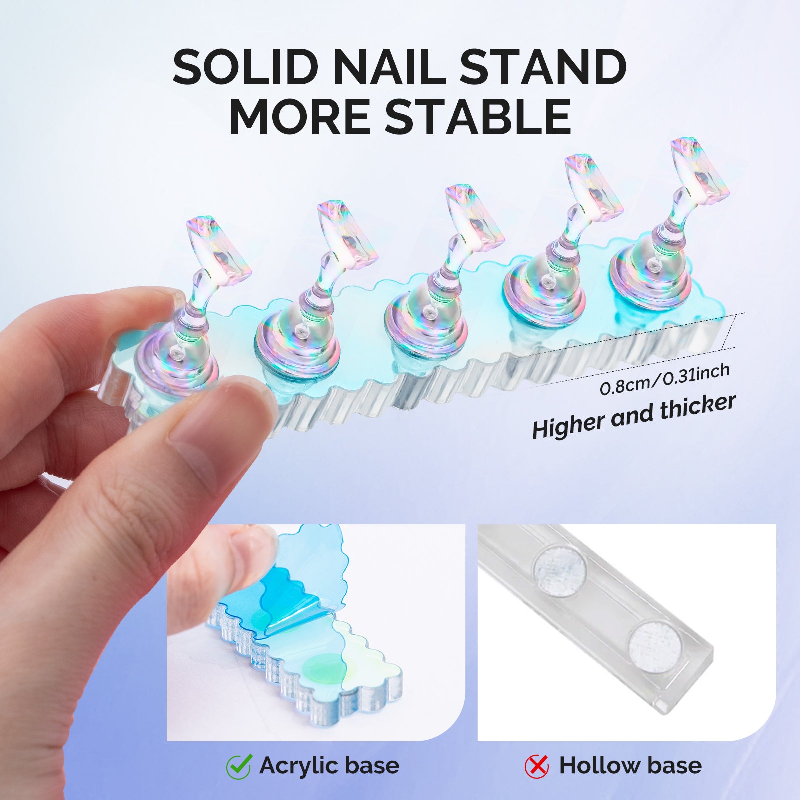 2 Sets Blue Acrylic Magnetic Nail Stand - 图片4