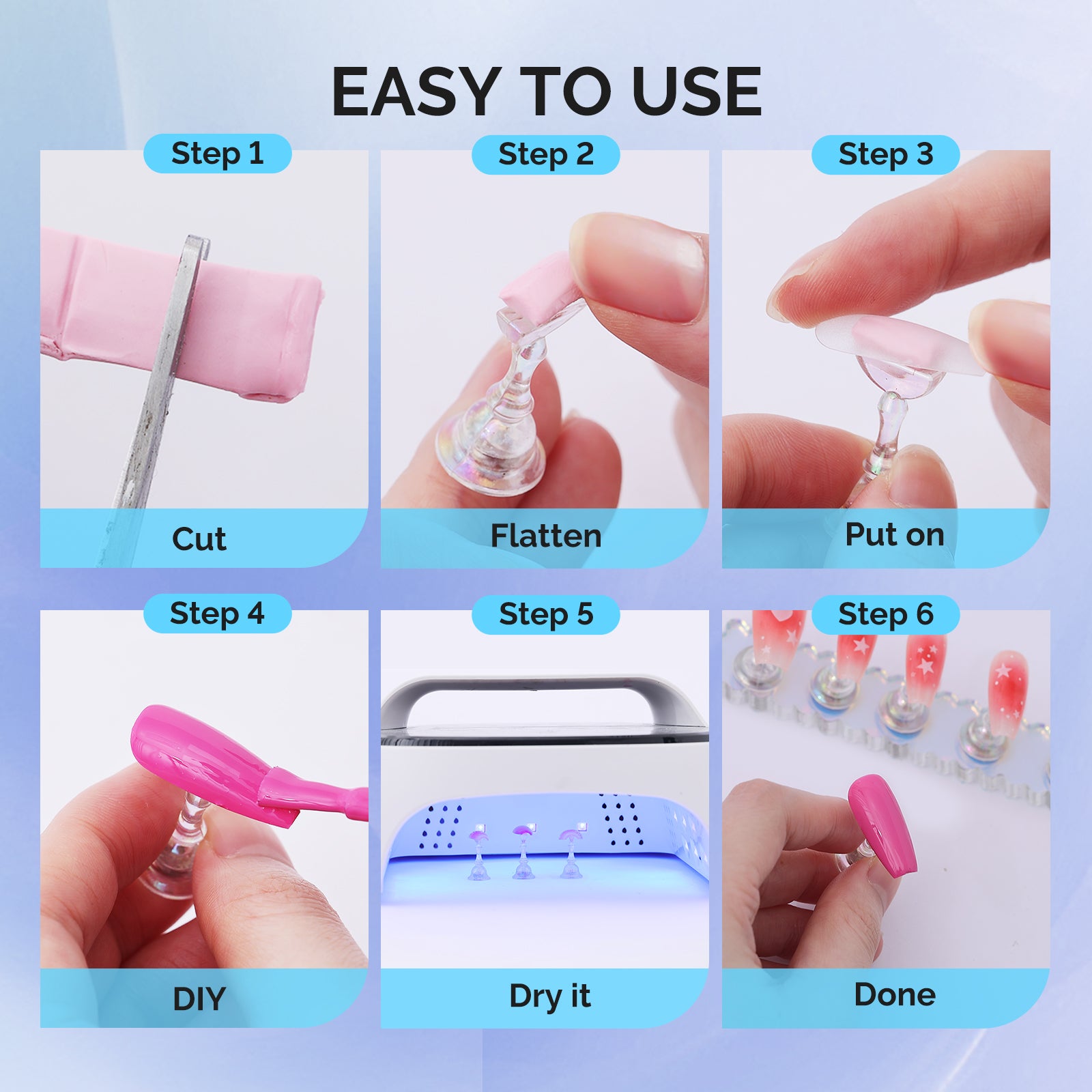 2 Sets Blue Acrylic Magnetic Nail Stand - 图片6