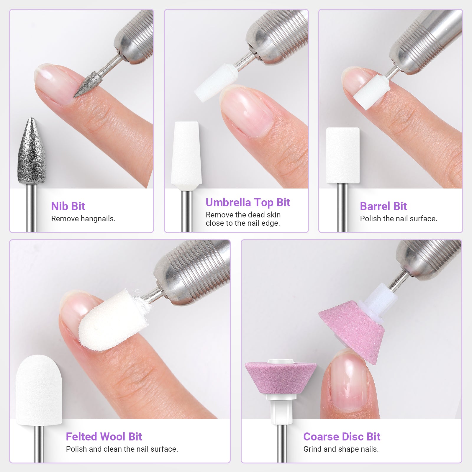 21Pcs Ceramic Diamond Carbide Nail Drill Bits Set - 图片5