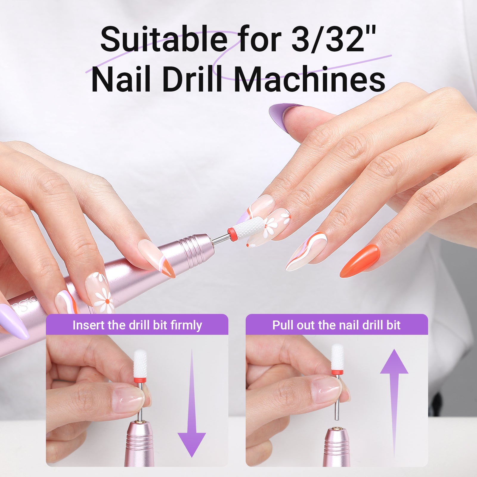 21Pcs Ceramic Diamond Carbide Nail Drill Bits Set - 图片7