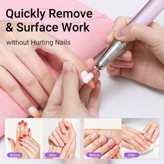 21Pcs Ceramic Diamond Carbide Nail Drill Bits with Portable Holder Case