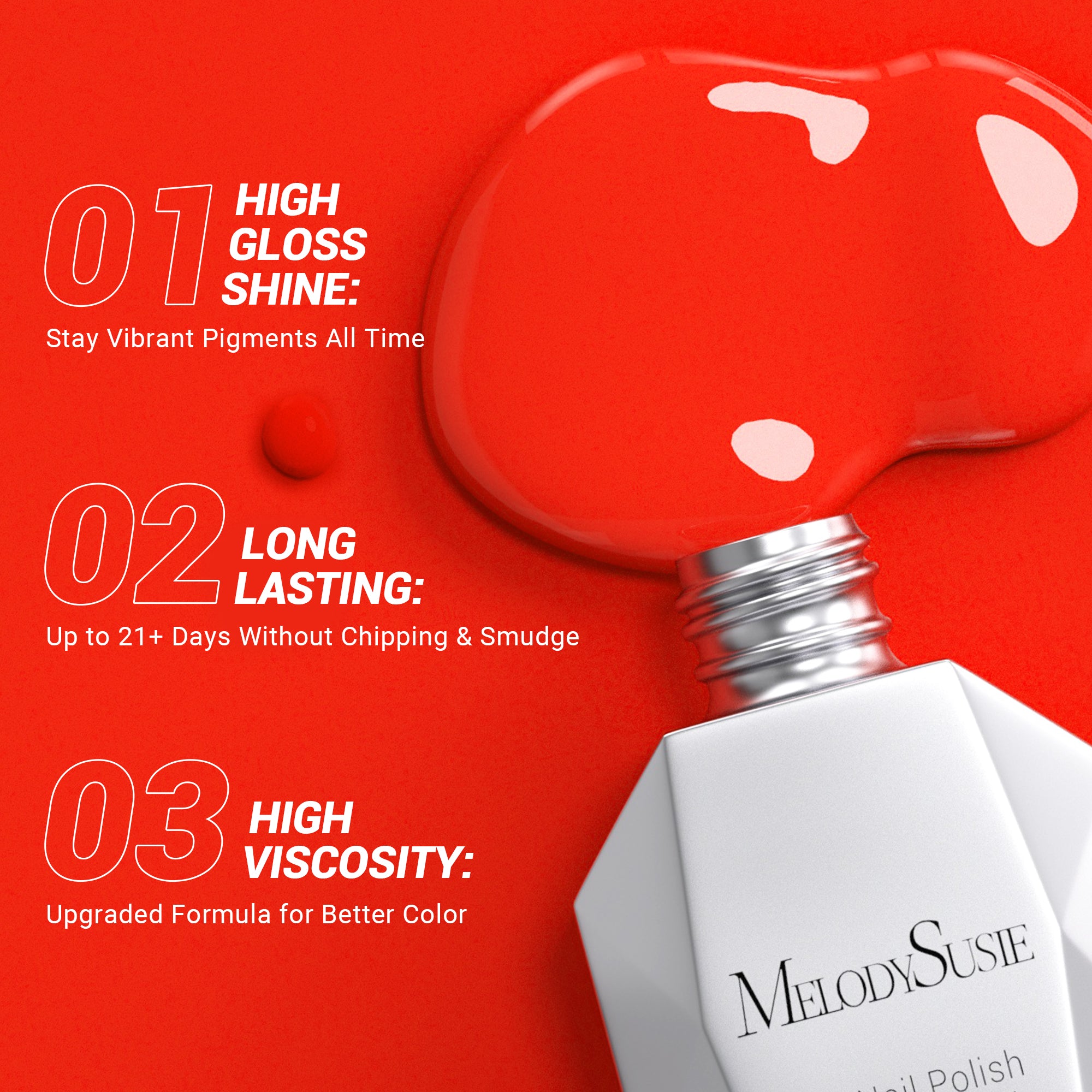 224 Bright Orange - TPO-Free Thick Gel Nail Polish(15ml) - 图片2