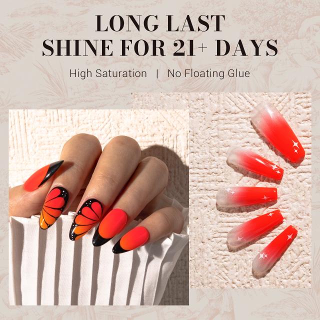 224 Fiery Red - TPO-Free Faster UV Curing Gel Nail Polish 0.5 fl oz/15ml