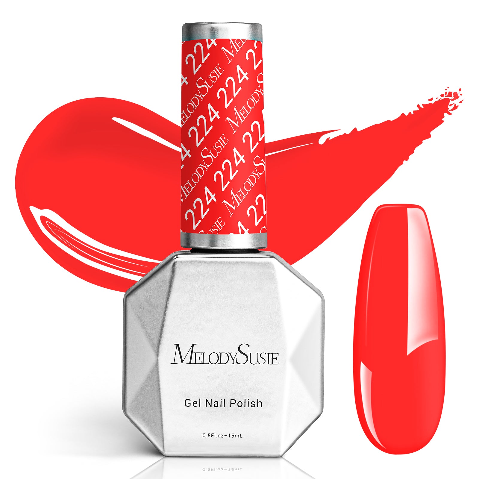 224 Fiery Red - TPO-Free Faster UV Curing Gel Nail Polish 0.5 fl oz/15ml