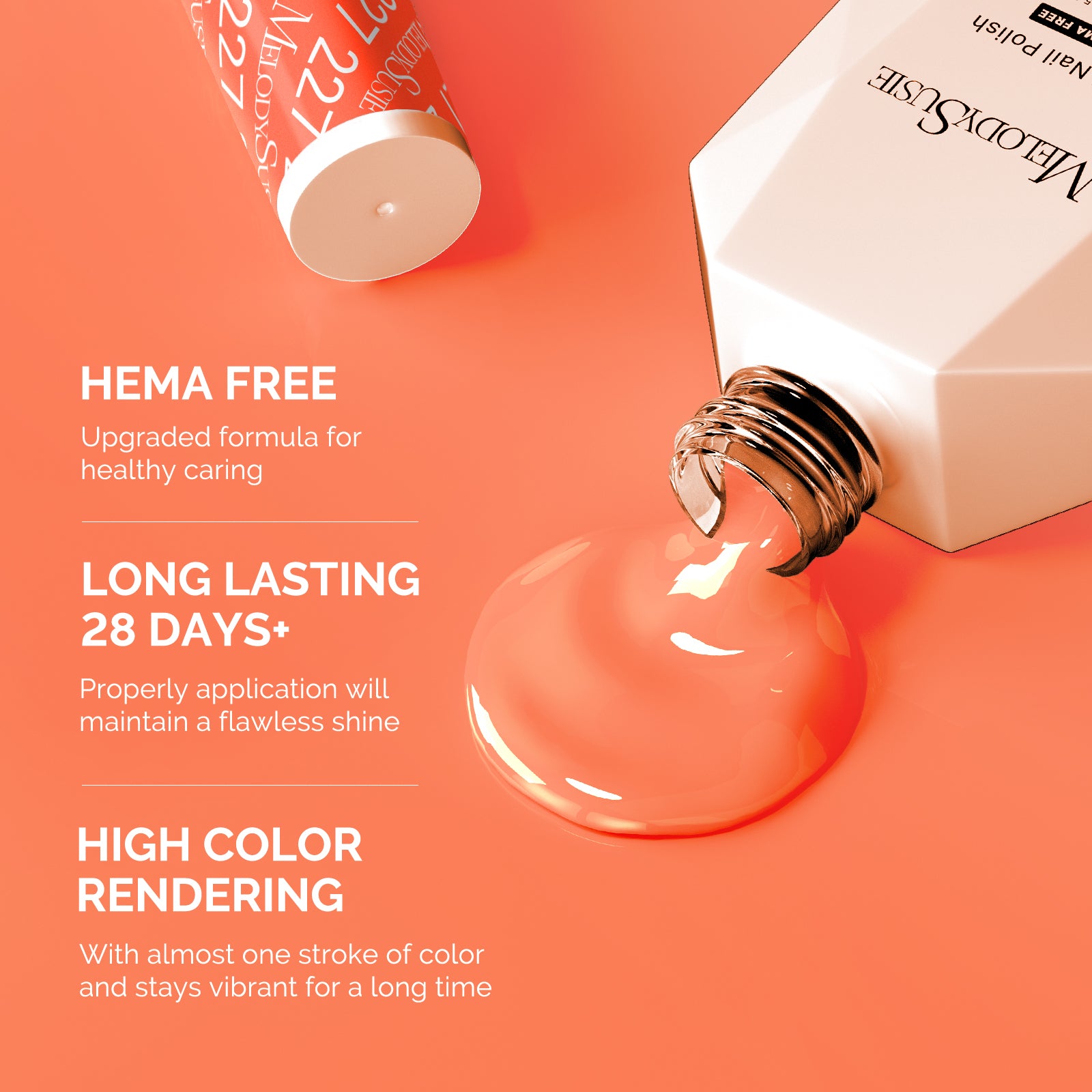 227 Blood Orange - HEMA-Free Gel Nail Polish 0.5 fl oz/15ml - 图片3