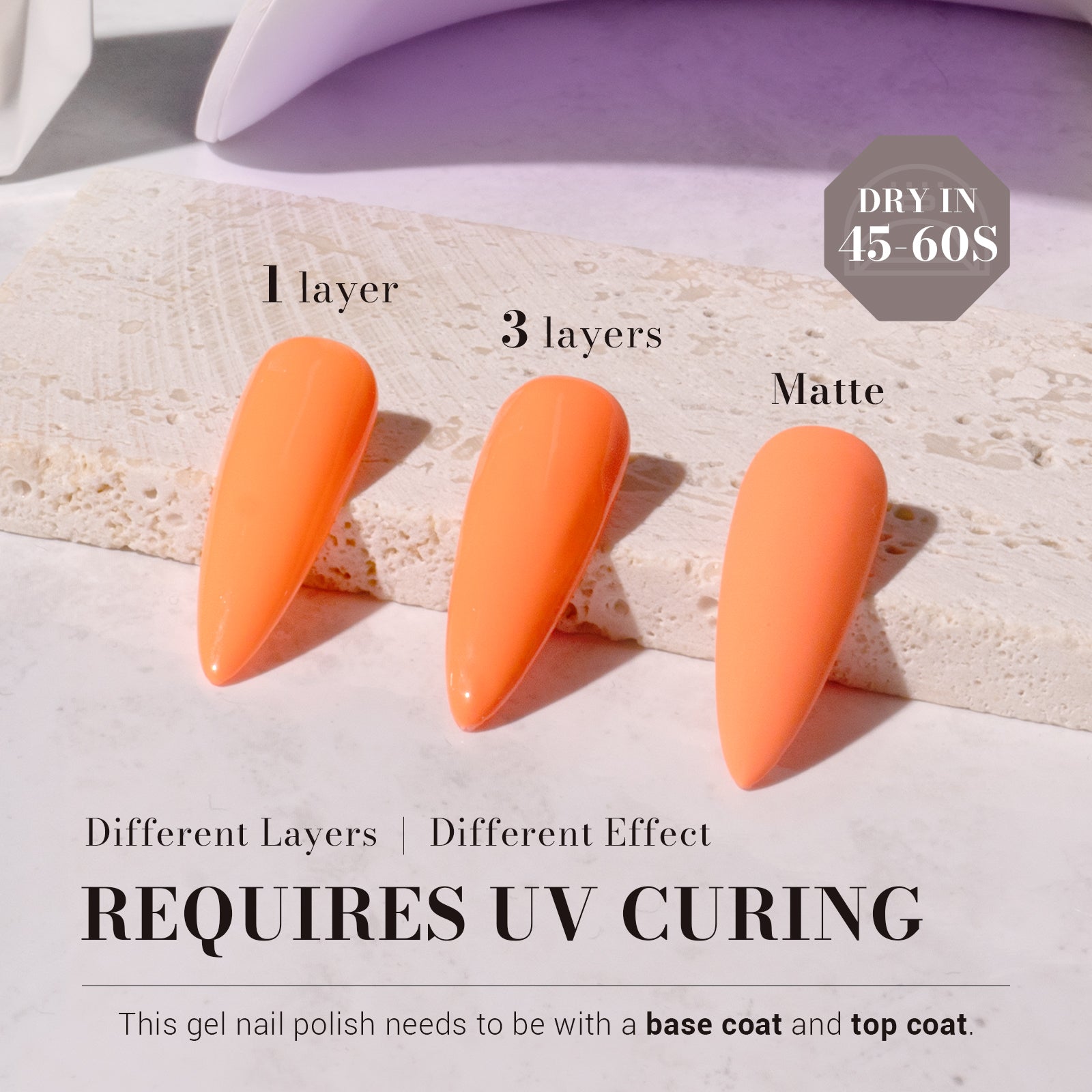 227 Light Orange - TPO-Free Faster UV Curing Gel Nail Polish 0.5 fl oz/15ml - 图片3