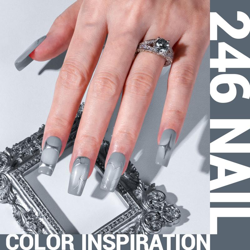 246 Blue Gray  - TPO-Free Thick Gel Nail Polish(15ml)