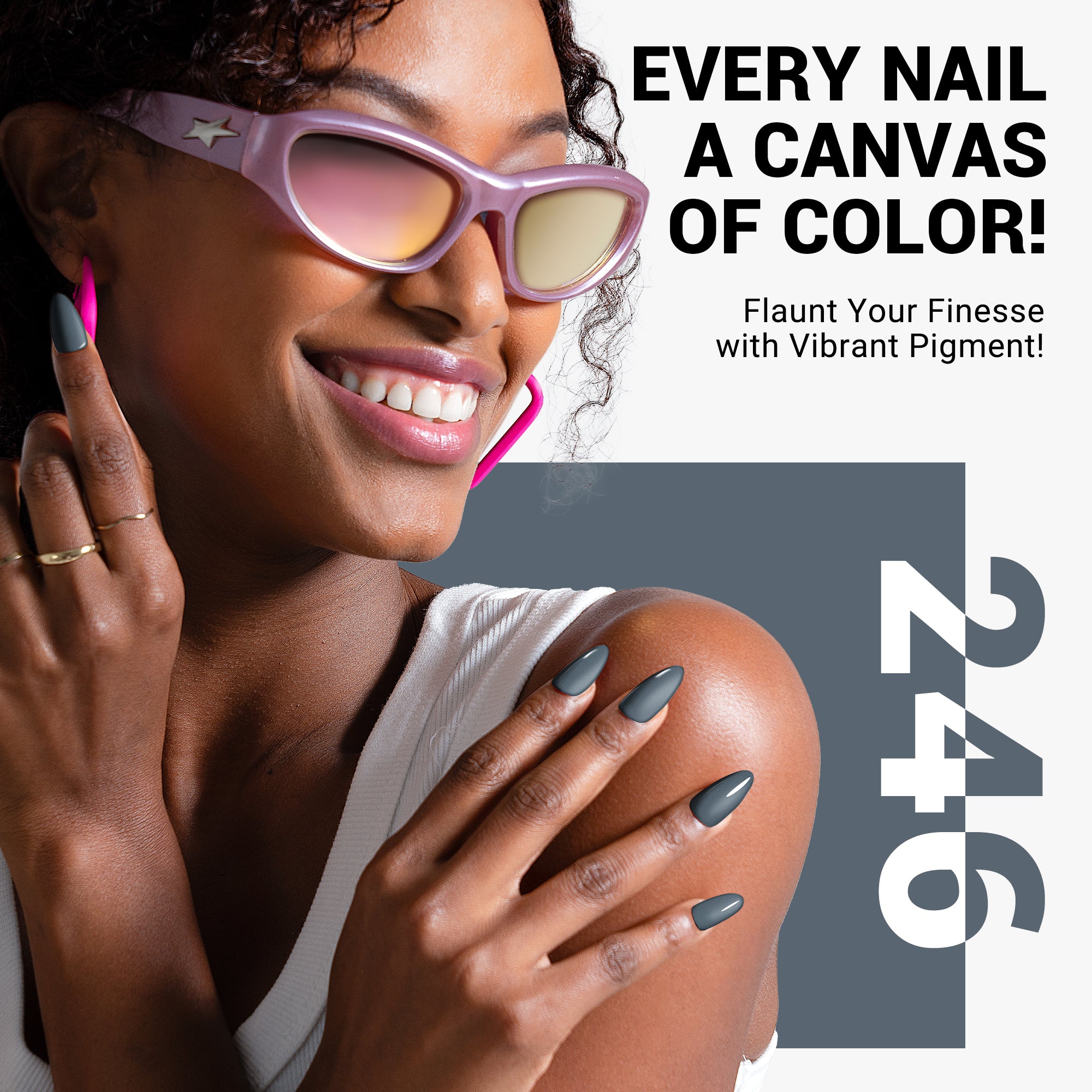 246 Blue Gray  - TPO-Free Thick Gel Nail Polish(15ml) - 图片5