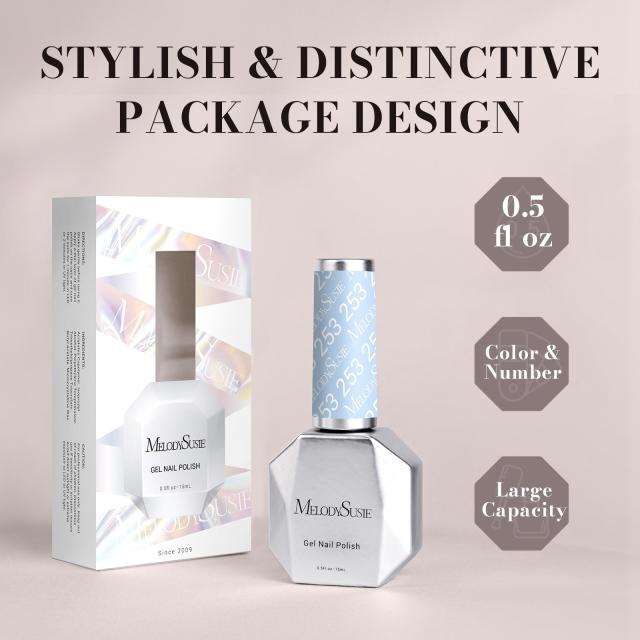 253 Light Blue - TPO-Free Faster UV Curing Gel Nail Polish 0.5 fl oz/15ml