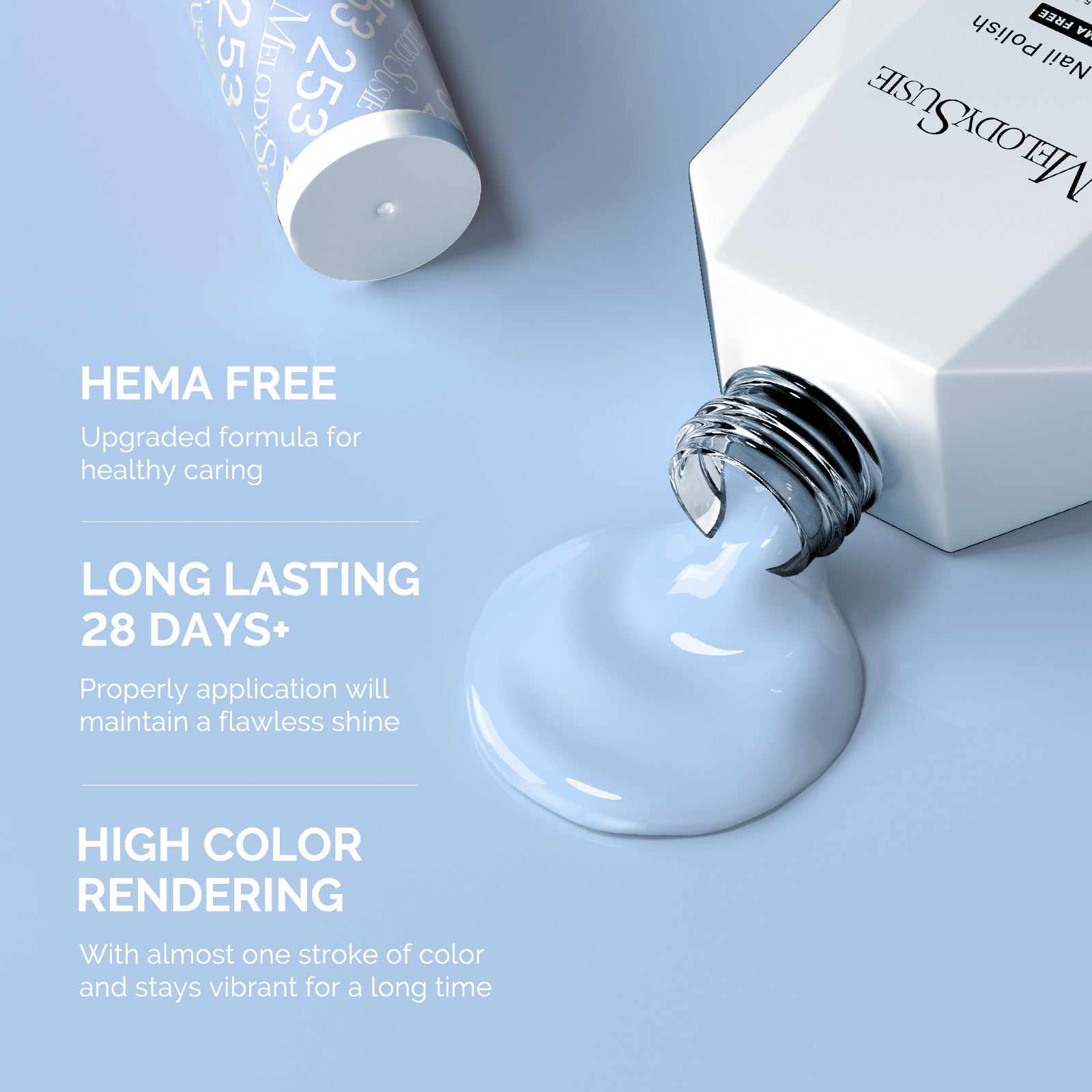 253 Macaron Blue - HEMA-Free Gel Nail Polish 0.5 fl oz/15ml - 图片3