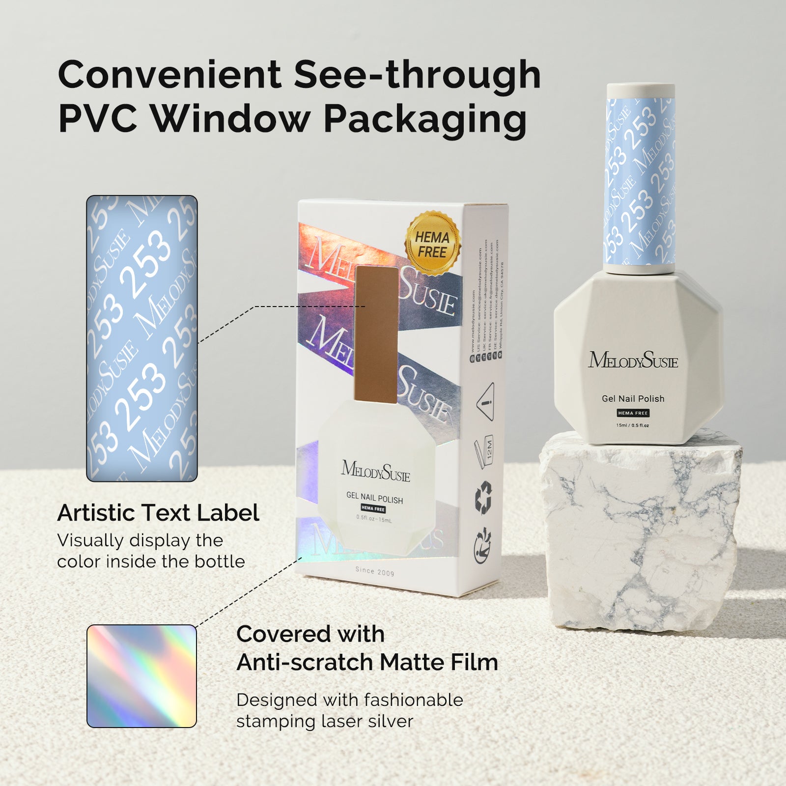 253 Macaron Blue - HEMA-Free Gel Nail Polish 0.5 fl oz/15ml - 图片6