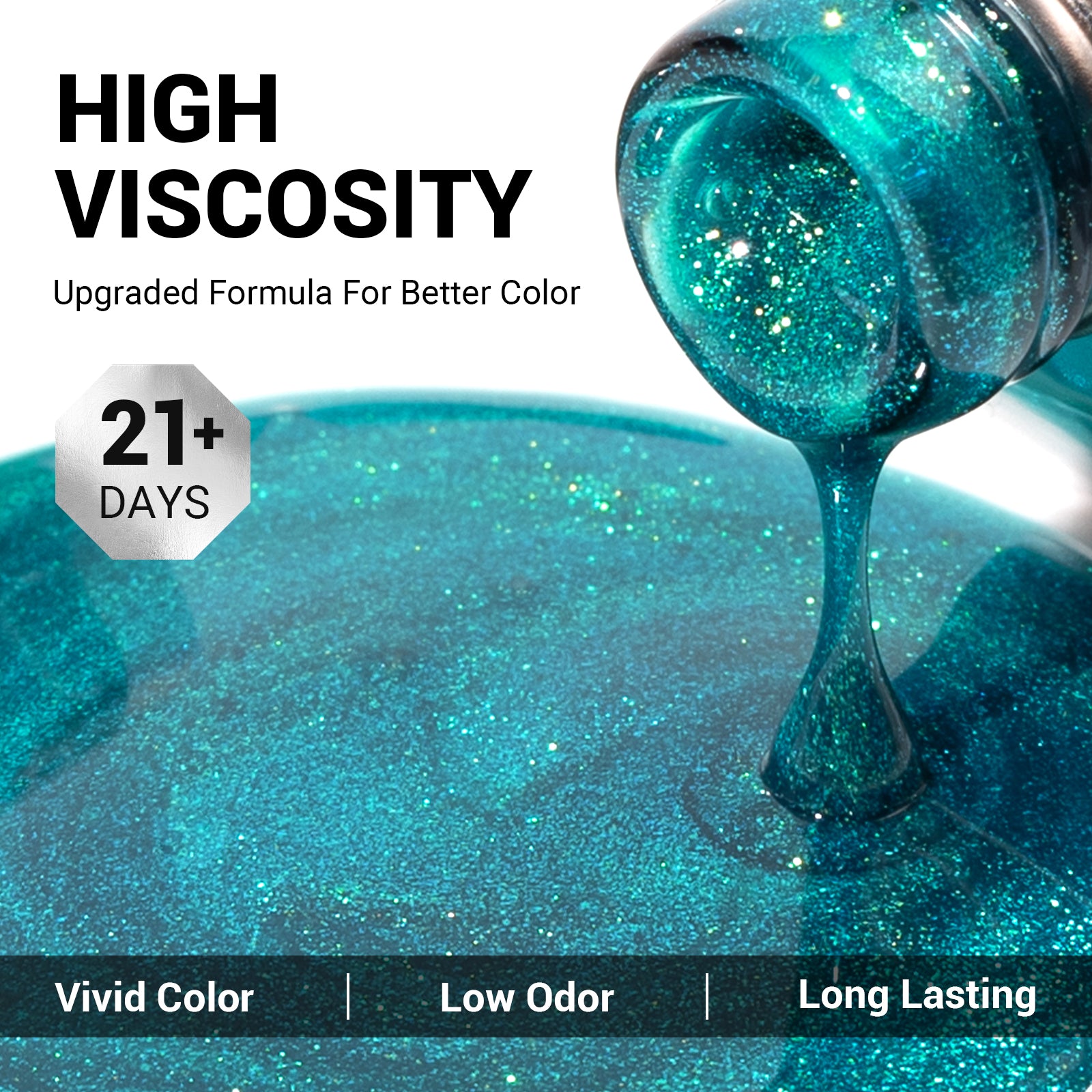 2572 Electric Turquoise Neon - TPO-Free Thick Gel Nail Polish(15ml) - 图片3