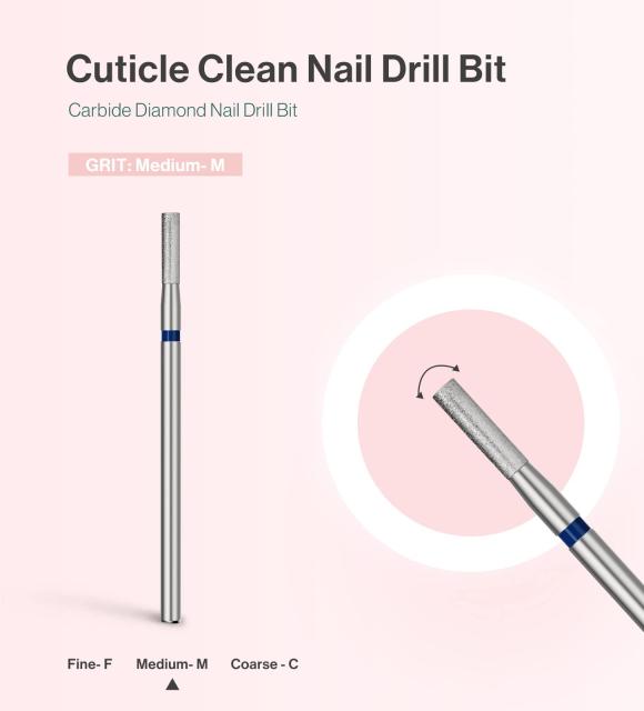 2mm Barrel Shape Carbide Diamond Under Nail Cleaner Nail Drill Bit