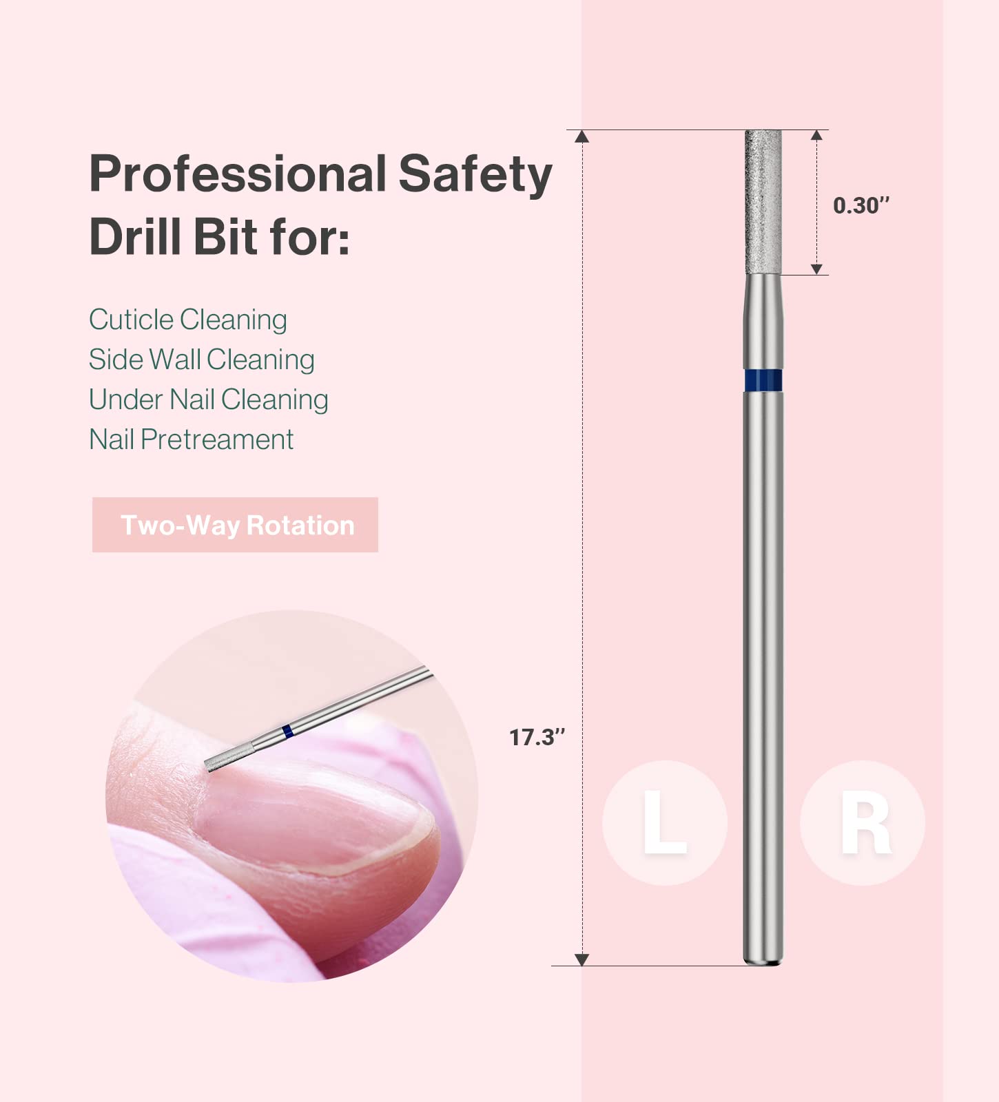2mm Barrel Shape Carbide Diamond Under Nail Cleaner Nail Drill Bit - 图片3