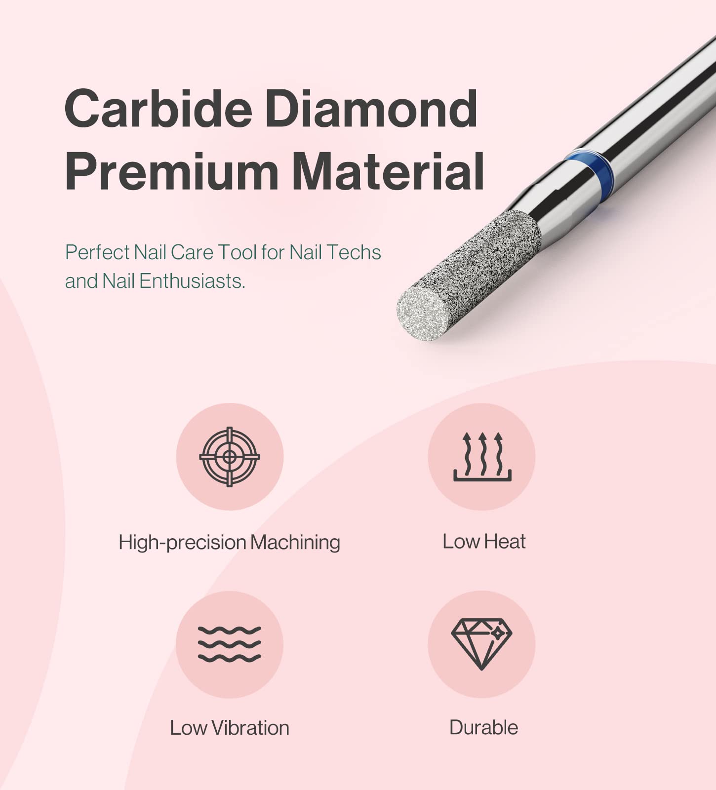 2mm Barrel Shape Carbide Diamond Under Nail Cleaner Nail Drill Bit - 图片4