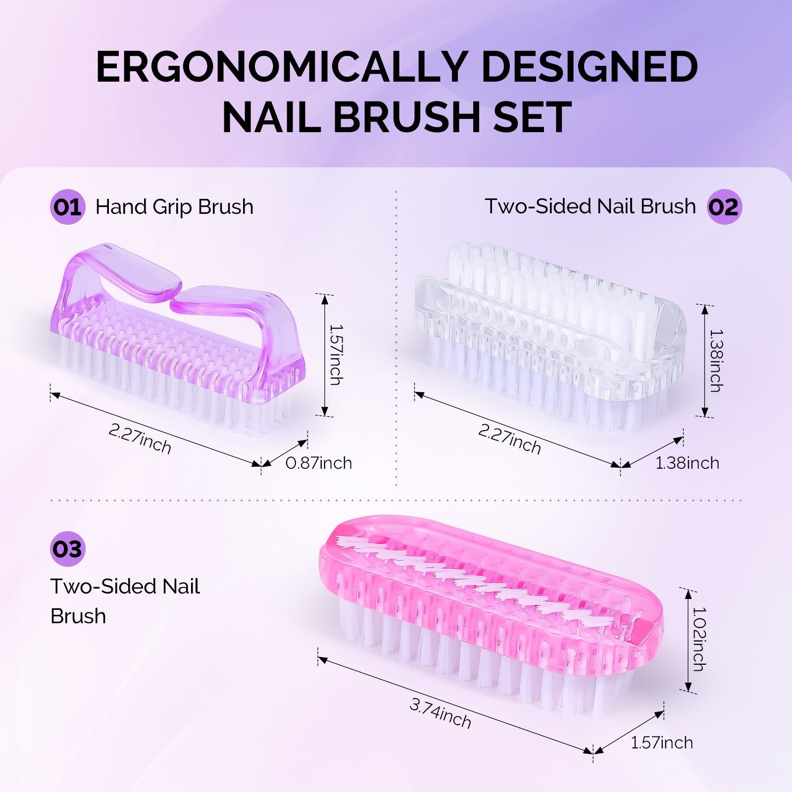 3 Pack Nail Brush Set - Image7