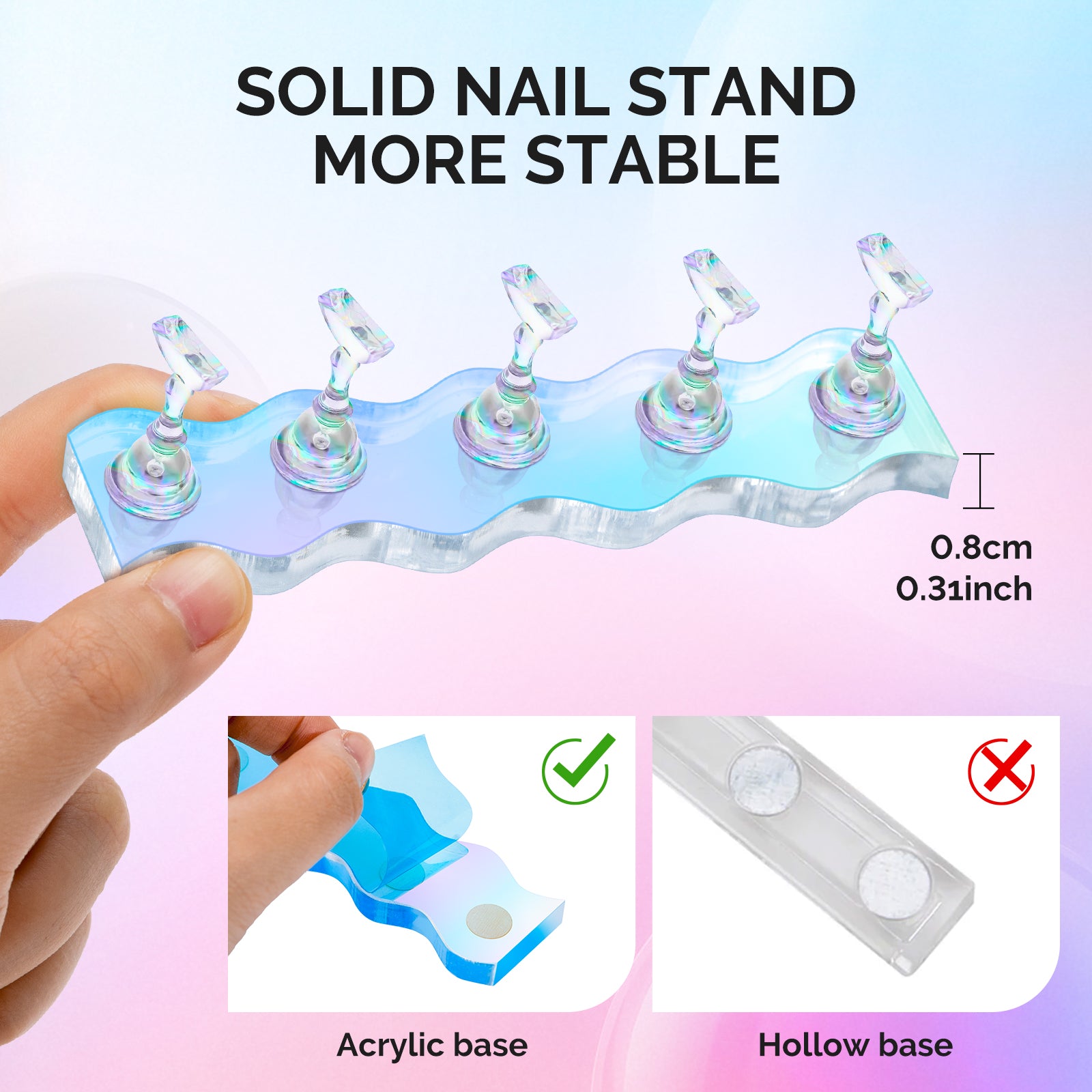 3 Sets Blue Acrylic Magnetic Nail Stand - 图片4